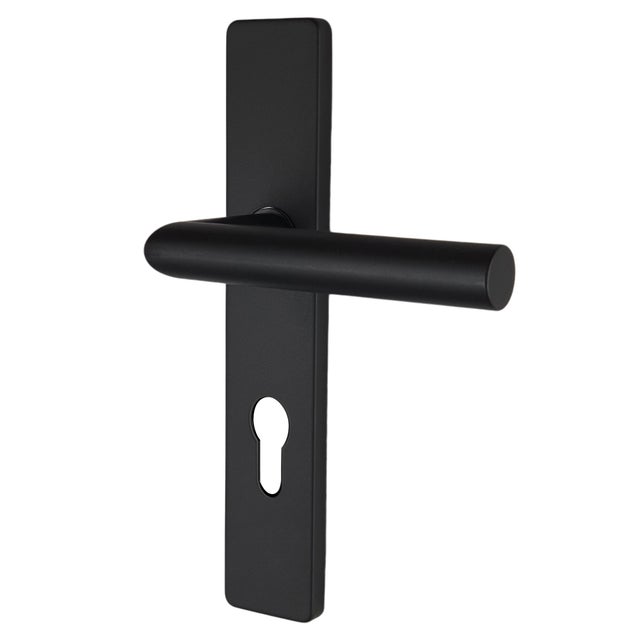 Poignée de porte noire mat entraxe ajustable Clé en I EDISON DUALFIT x2
