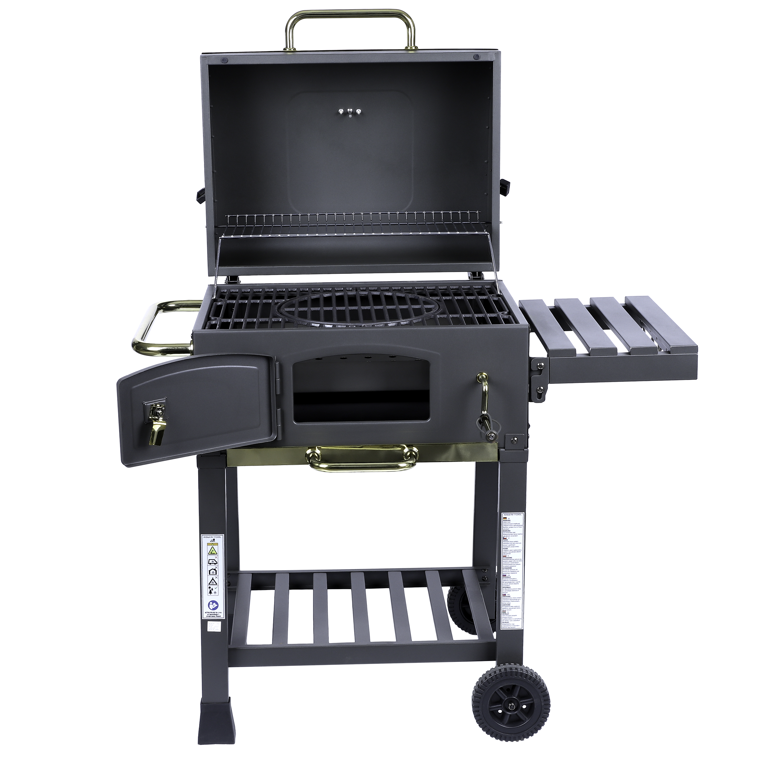Grill węglowy Angular Gold XL żeliwny ruszt + pokrowiec gratis Activa - 4