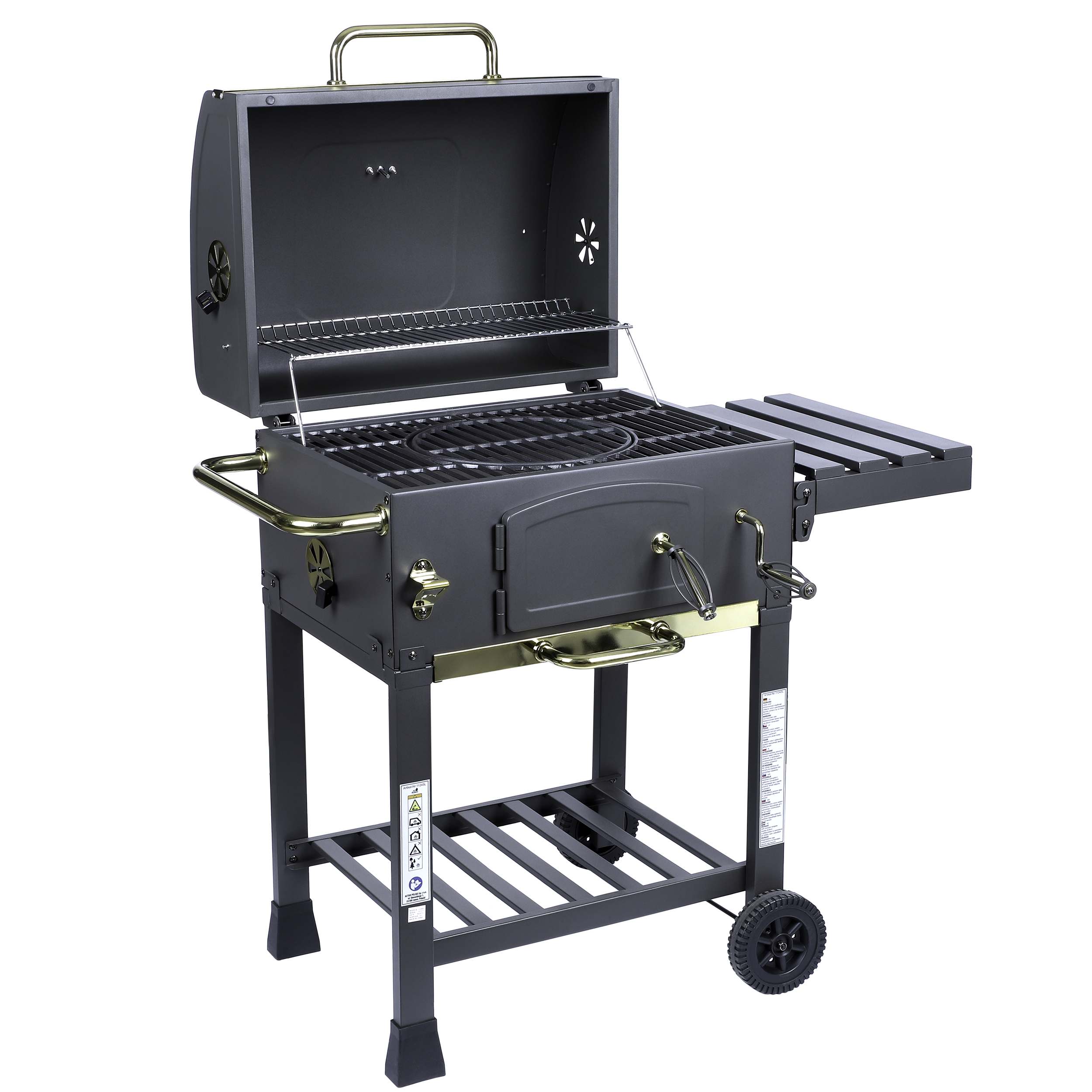 Grill węglowy Angular Gold XL żeliwny ruszt + pokrowiec gratis Activa - 2
