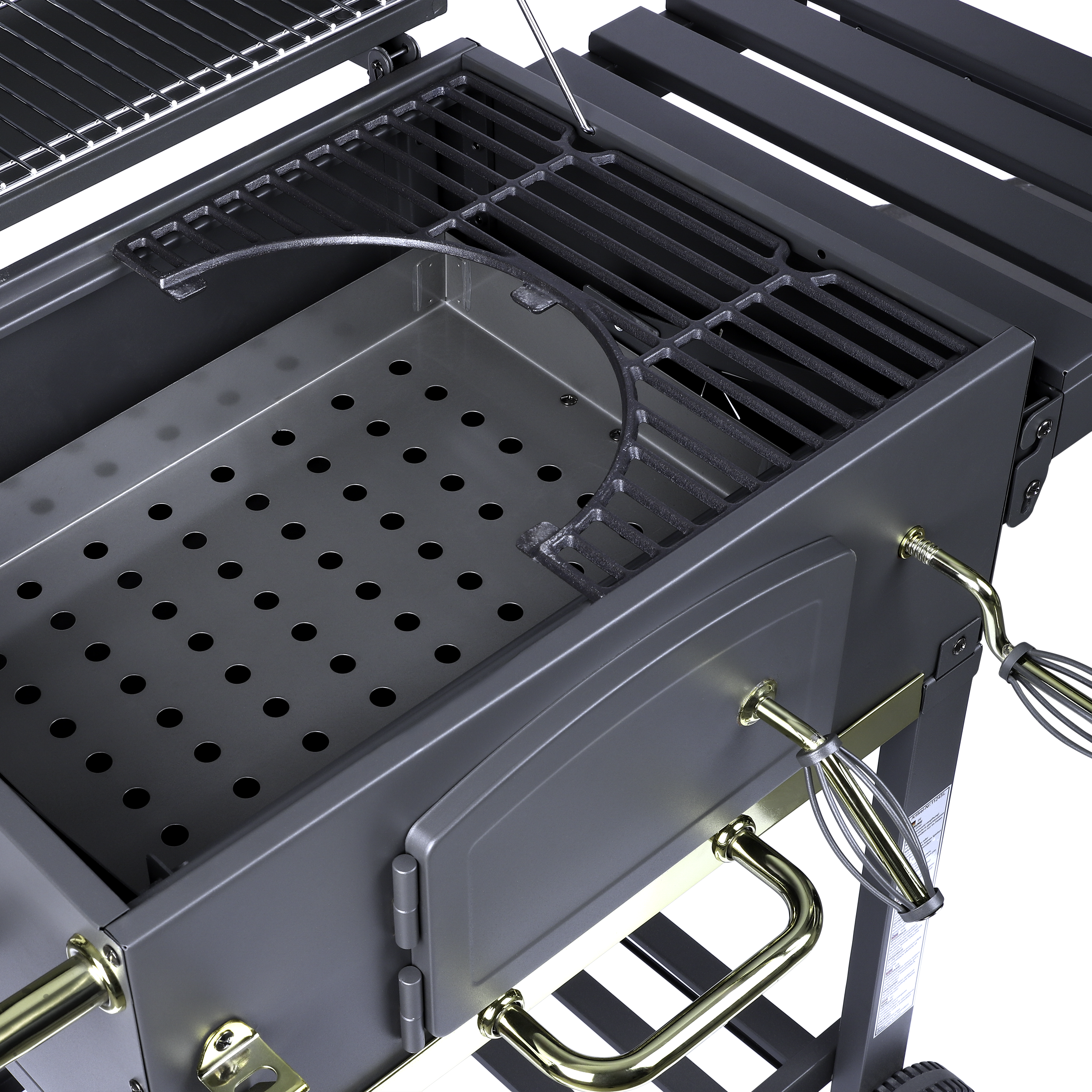Grill węglowy Angular Gold XL żeliwny ruszt + pokrowiec gratis Activa - 8