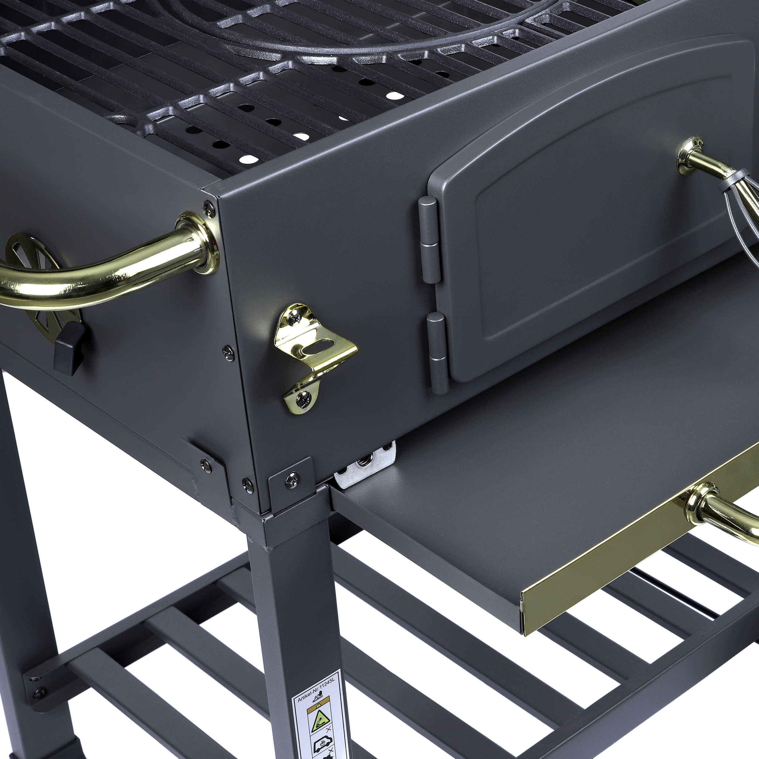 Grill węglowy Angular Gold XL żeliwny ruszt + pokrowiec gratis Activa - 6