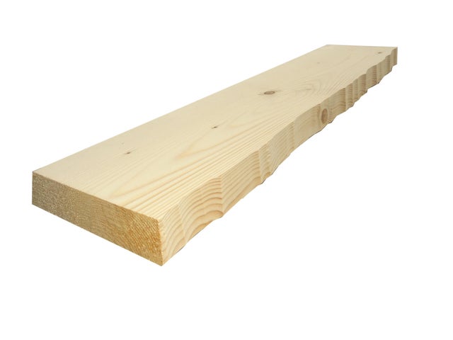 Mensola a muro rettangolare in legno L 120 x P 25 cm abete grezzo