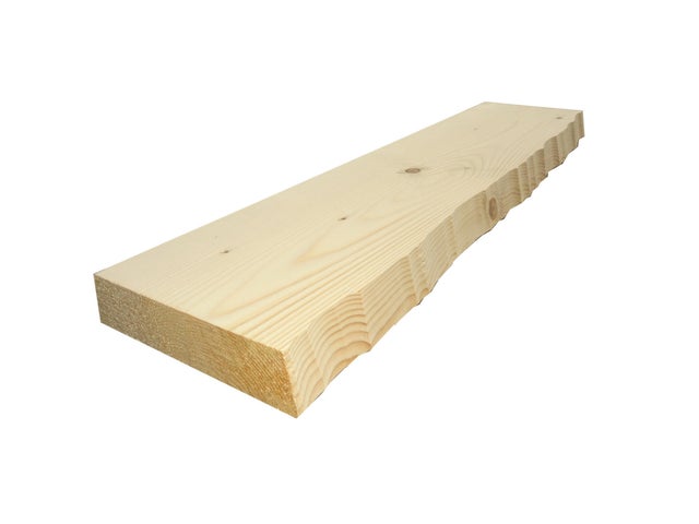 Mensola a muro rettangolare in legno L 90 x P 25 cm abete grezzo