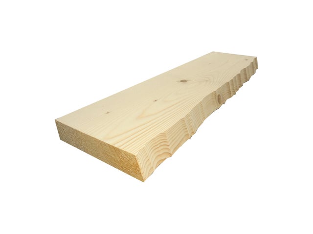 Mensola a muro rettangolare in legno L 60 x P 25 cm abete grezzo