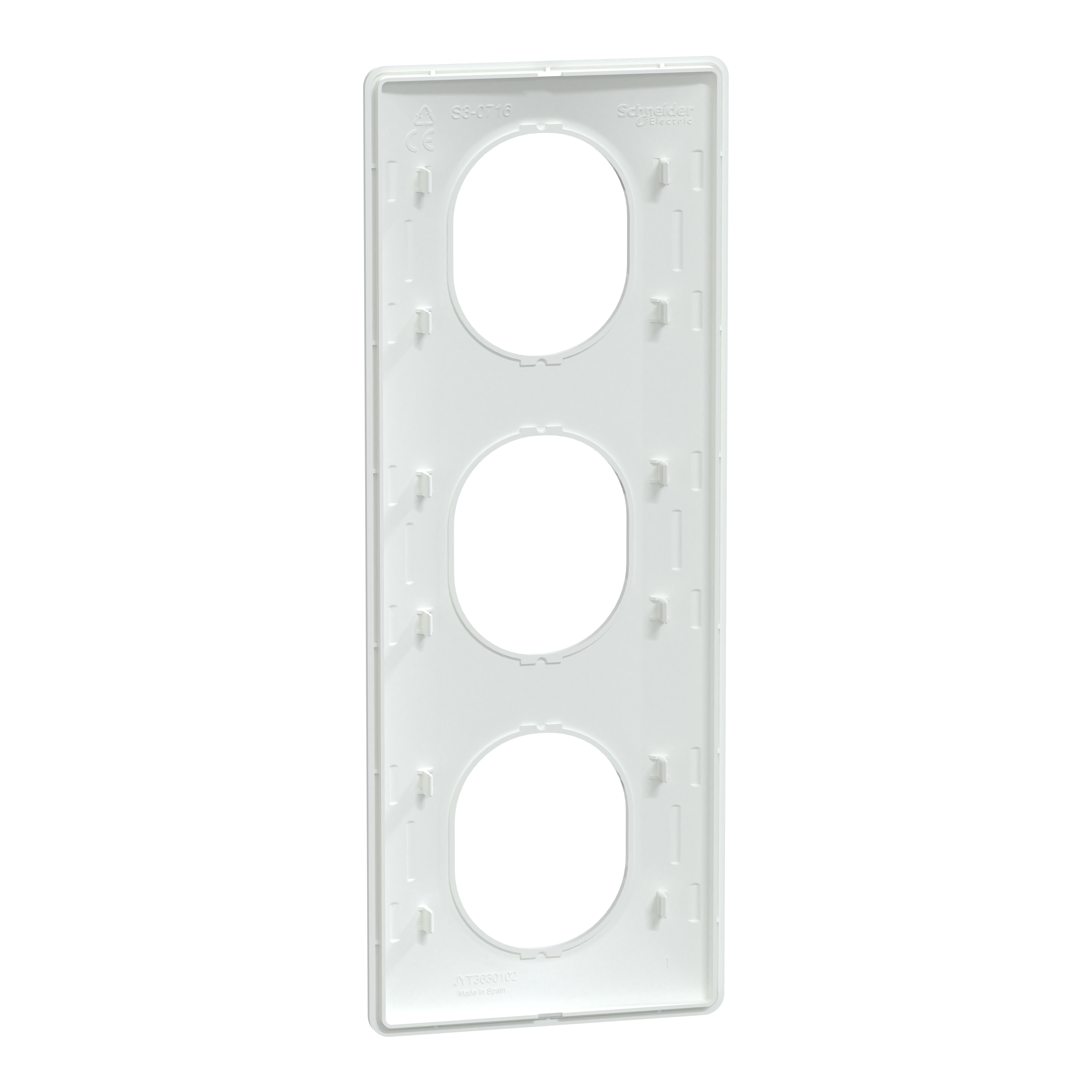 Plaque de finition 3 postes blanche Ovalis - SCHNEIDER ELECTRIC - 3