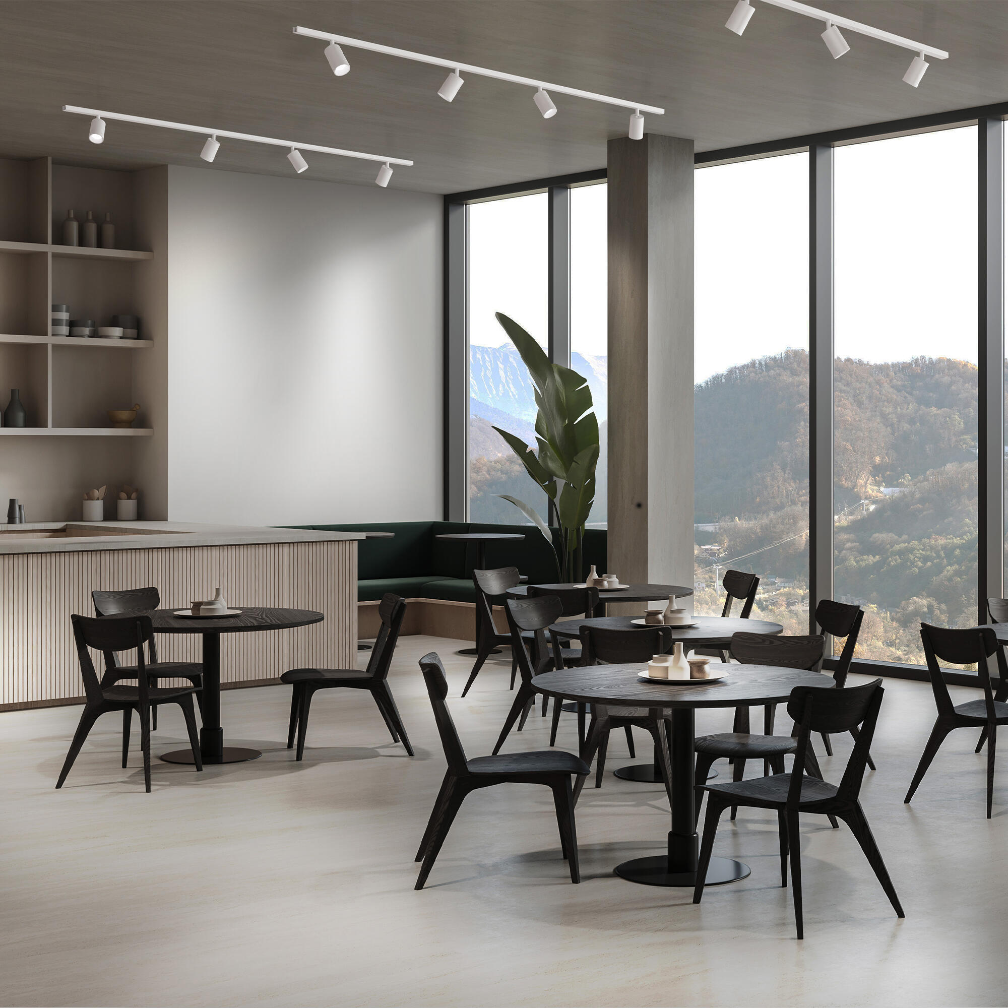 Kit rails, LED intégrée, aluminium blanc, 500lm, 2 x 90cm, Warna, INSPIRE - 5