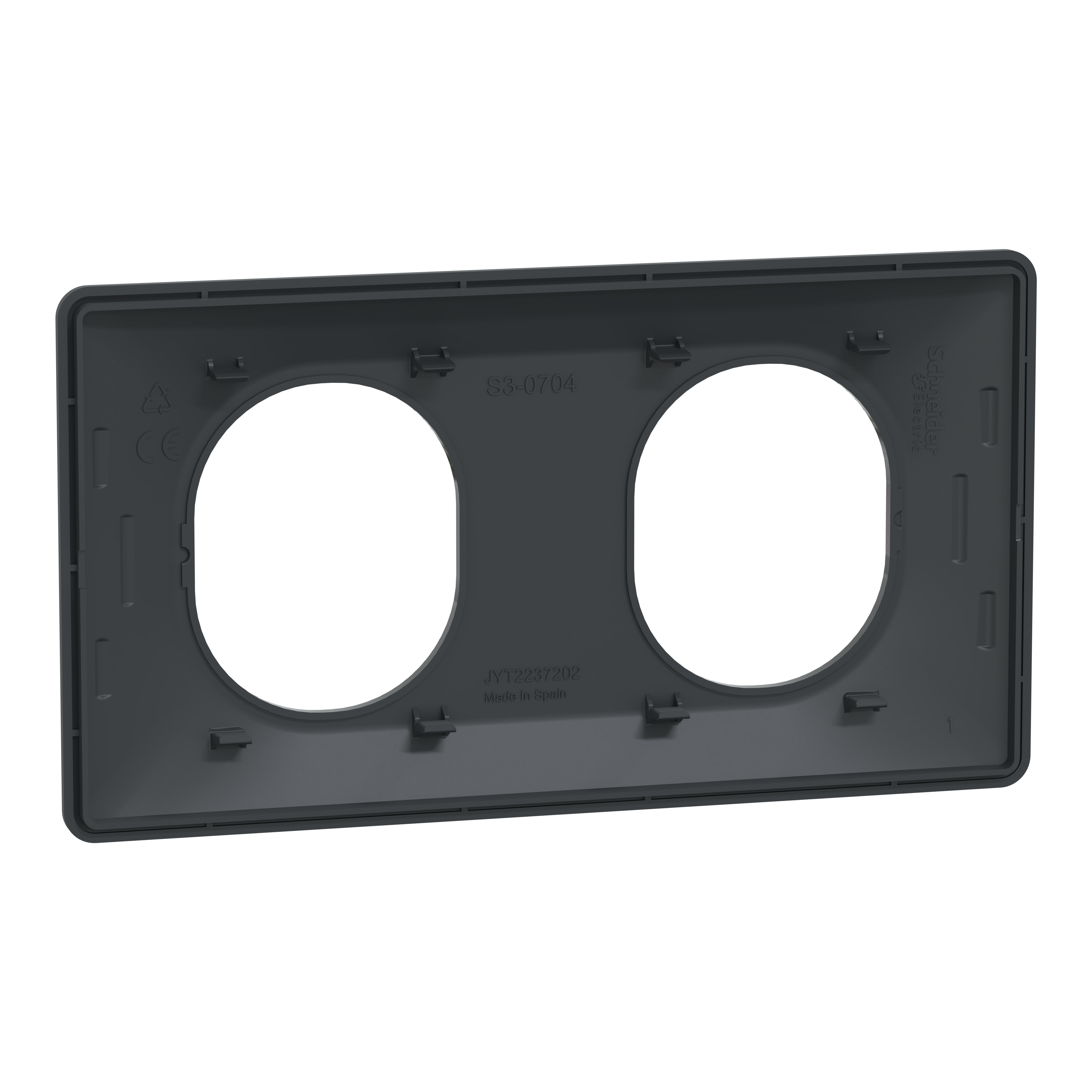 Plaque de finition 2 postes gris anthracite Ovalis - SCHNEIDER ELECTRIC - 3
