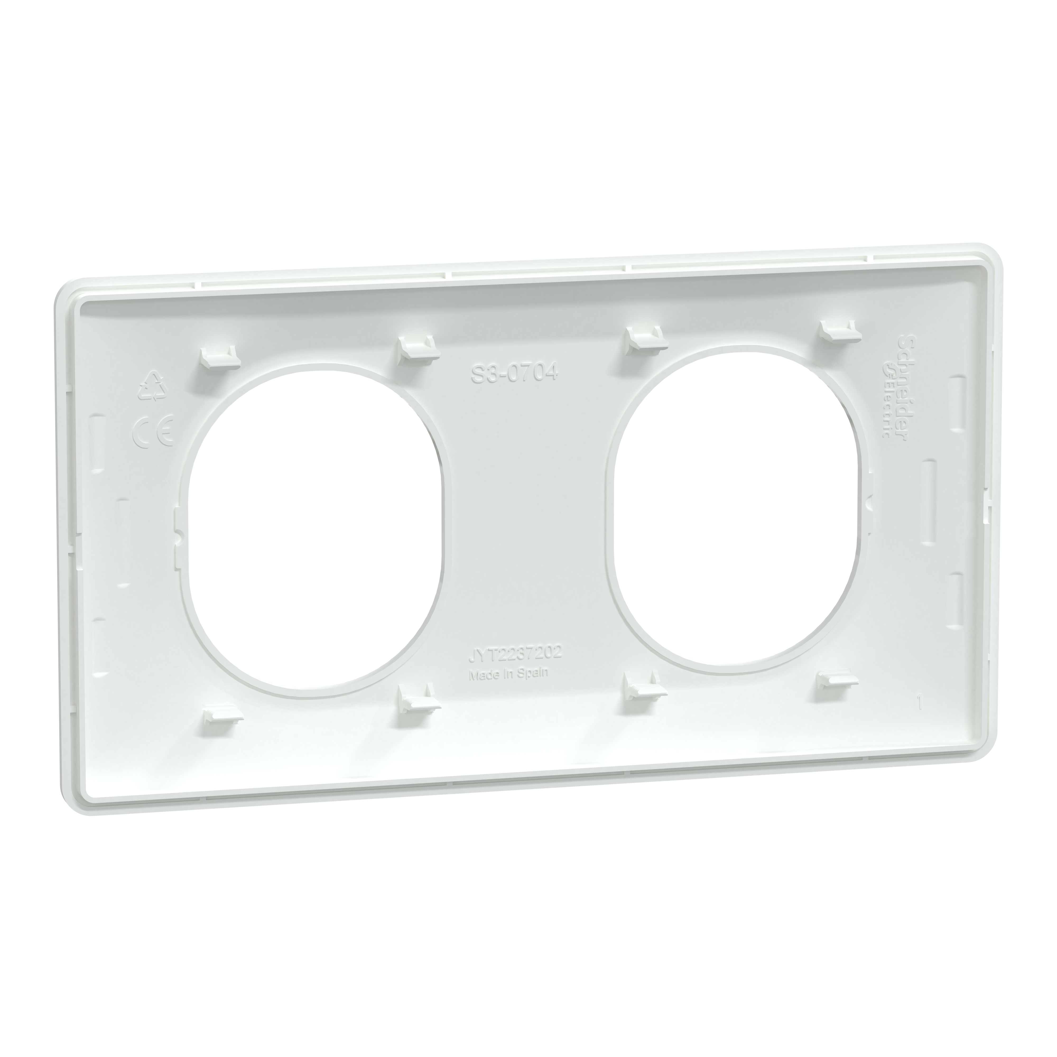Plaque de finition 2 postes blanche Ovalis - SCHNEIDER ELECTRIC - 3