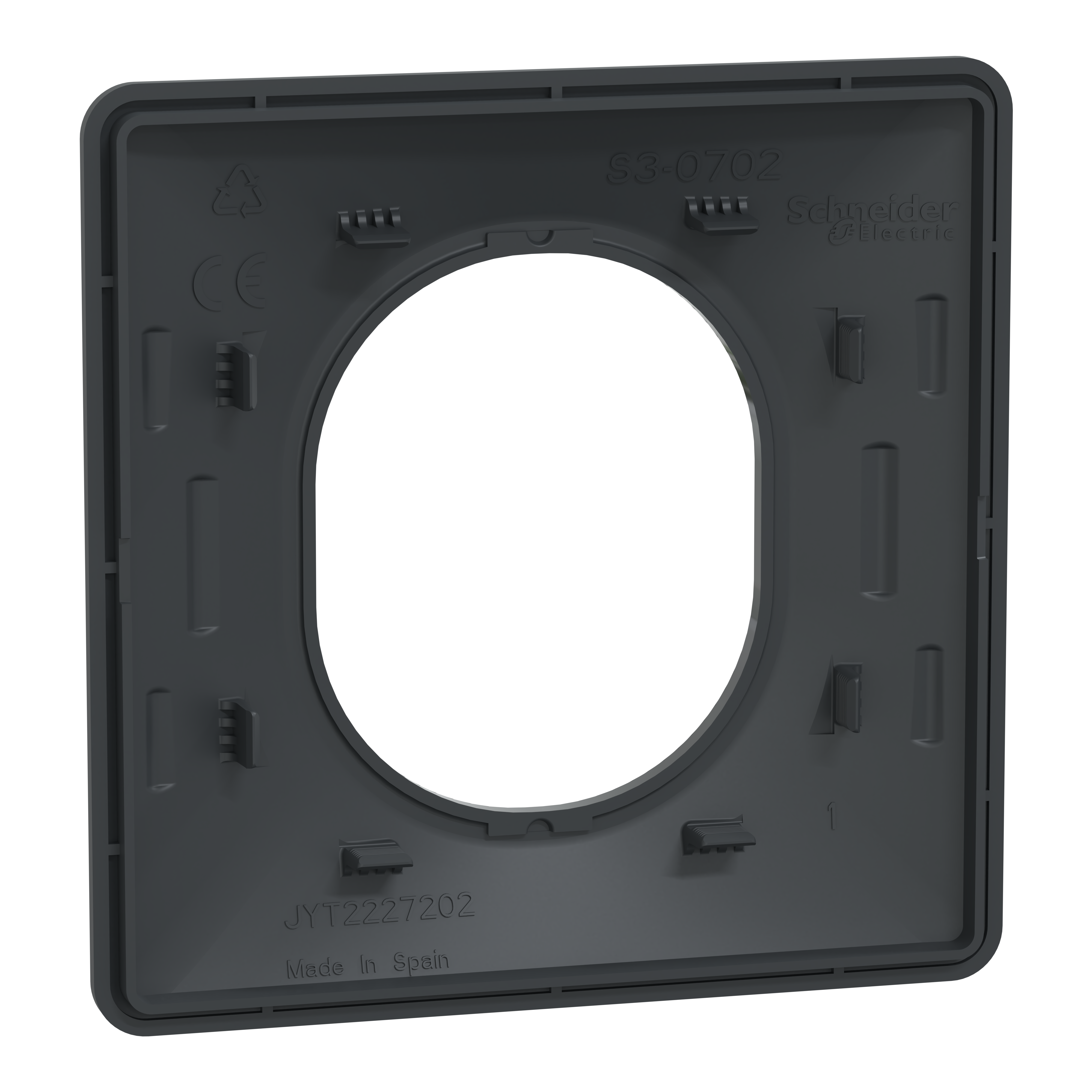 Plaque de finition 1 poste gris anthracite OVALIS - SCHNEIDER ELECTRIC - 3