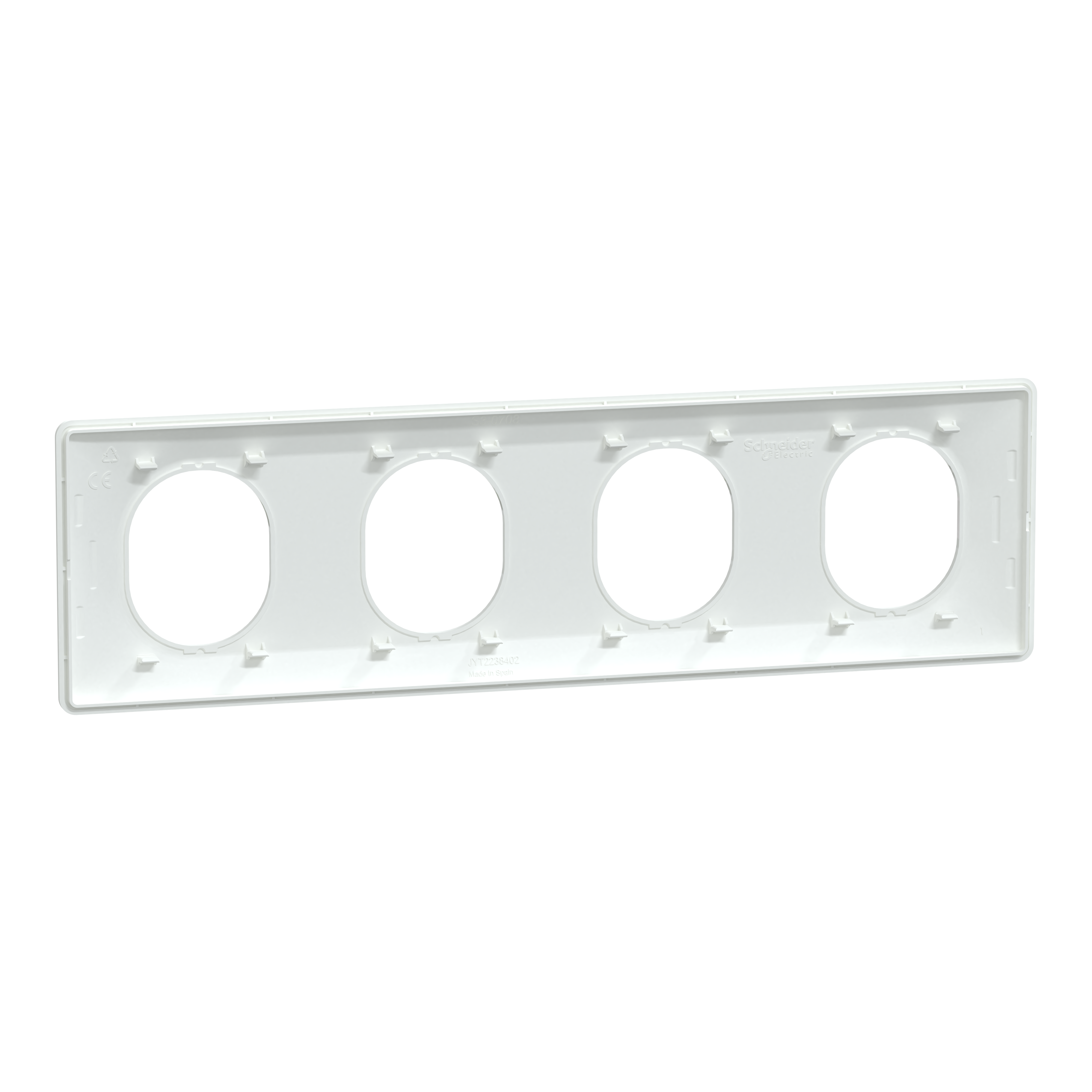 Plaque de finition 4 postes blanche Ovalis - SCHNEIDER ELECTRIC - 2