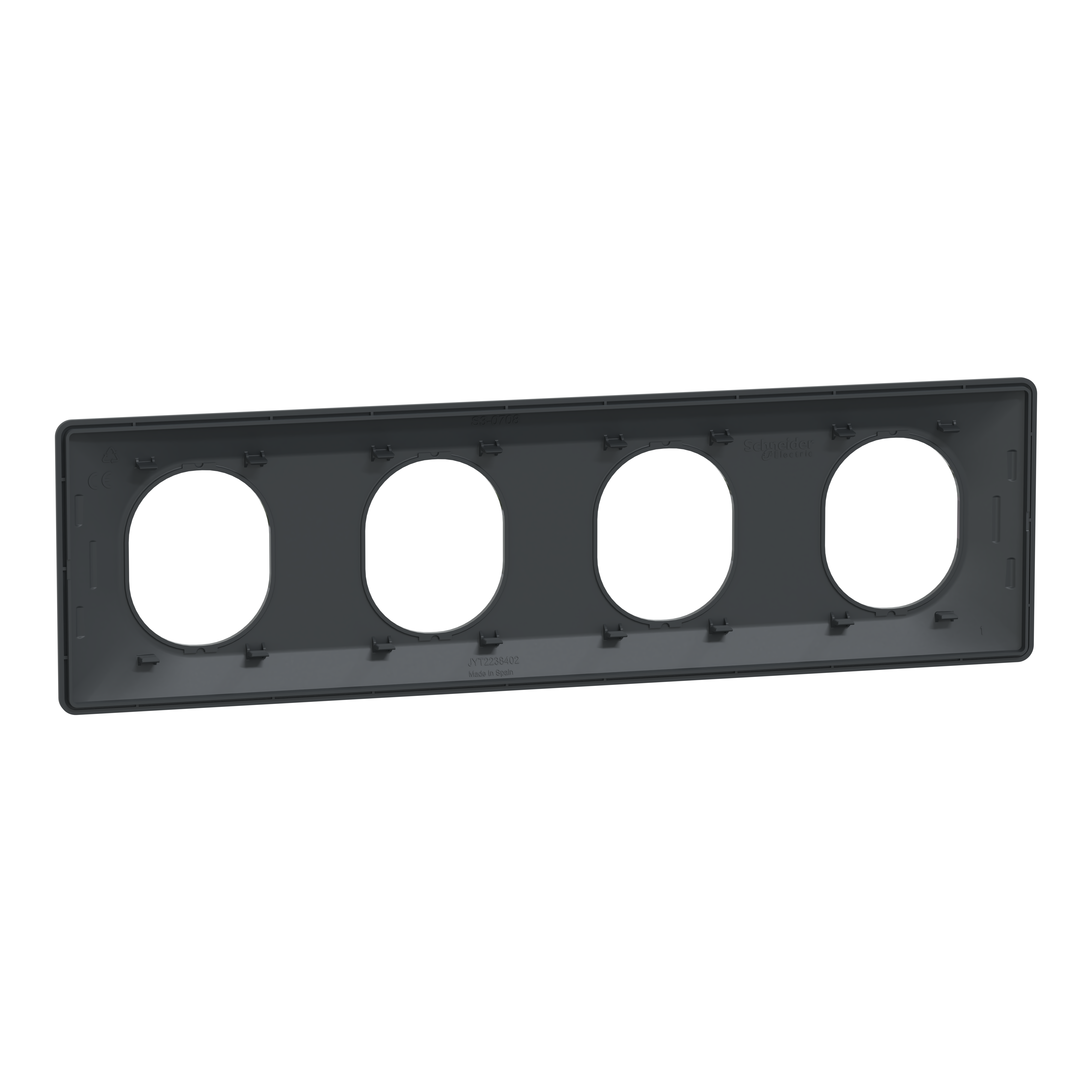 Plaque de finition 4 postes gris anthracite Ovalis - SCHNEIDER ELECTRIC - 3