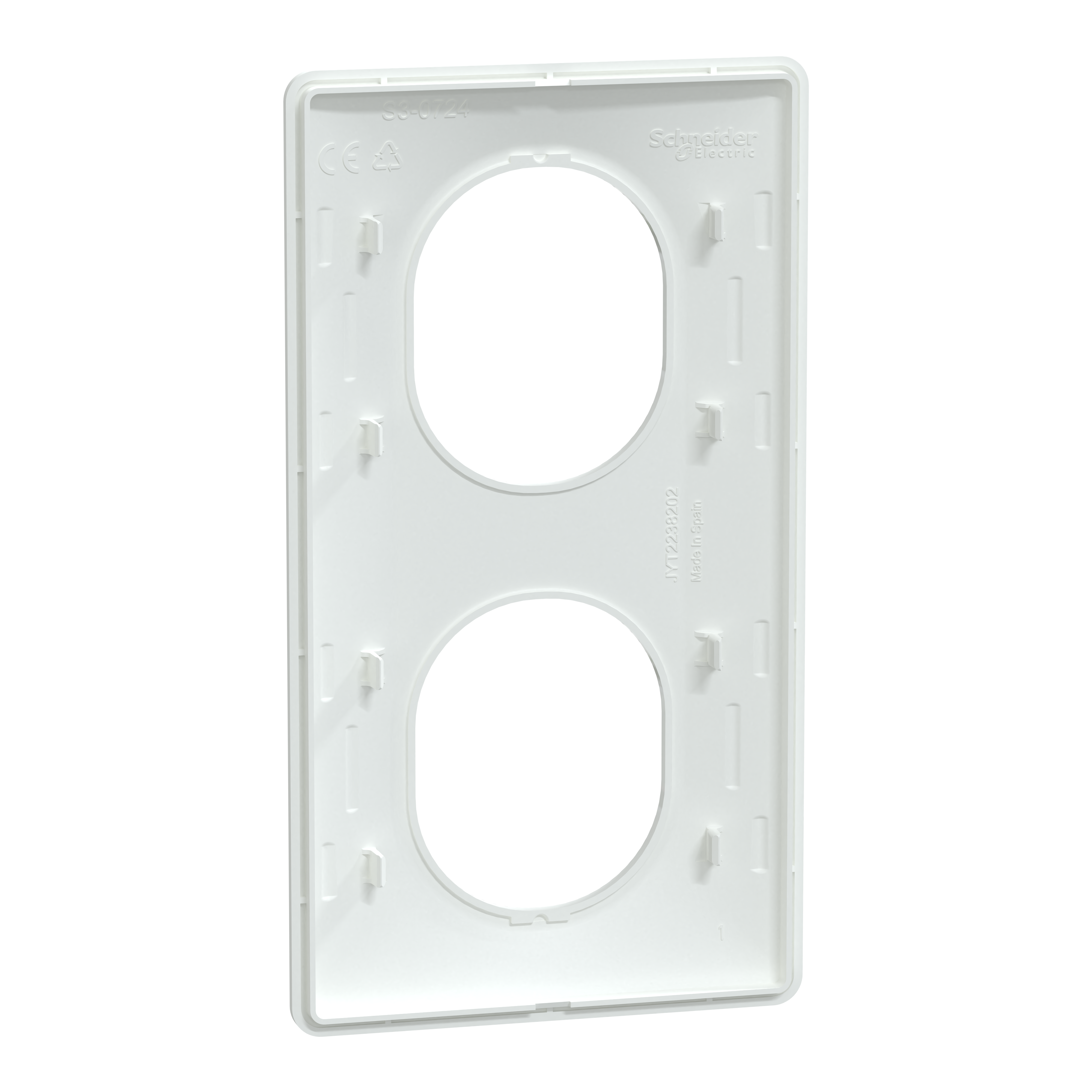 Plaque de finition 2 postes blanche Ovalis - SCHNEIDER ELECTRIC - 2