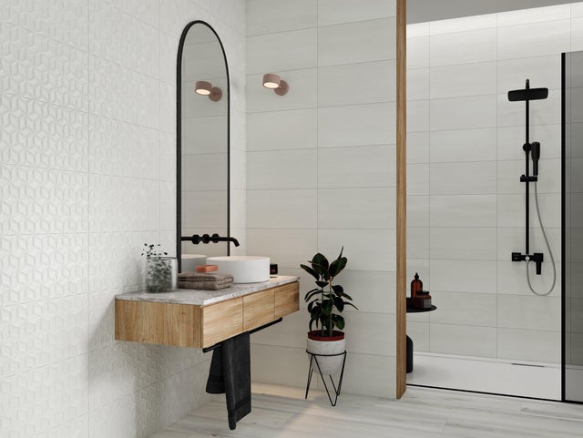 Carrelage mural uni l.25 x L.50 cm - Elia Pearl