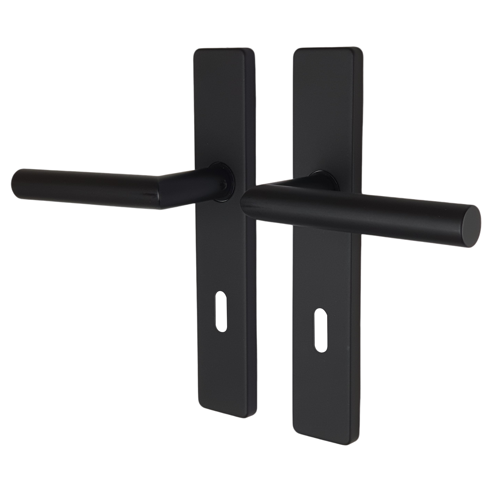 Poignée de porte noire entraxe ajustable Clé en L EDISON DUALFIT x2 - 2
