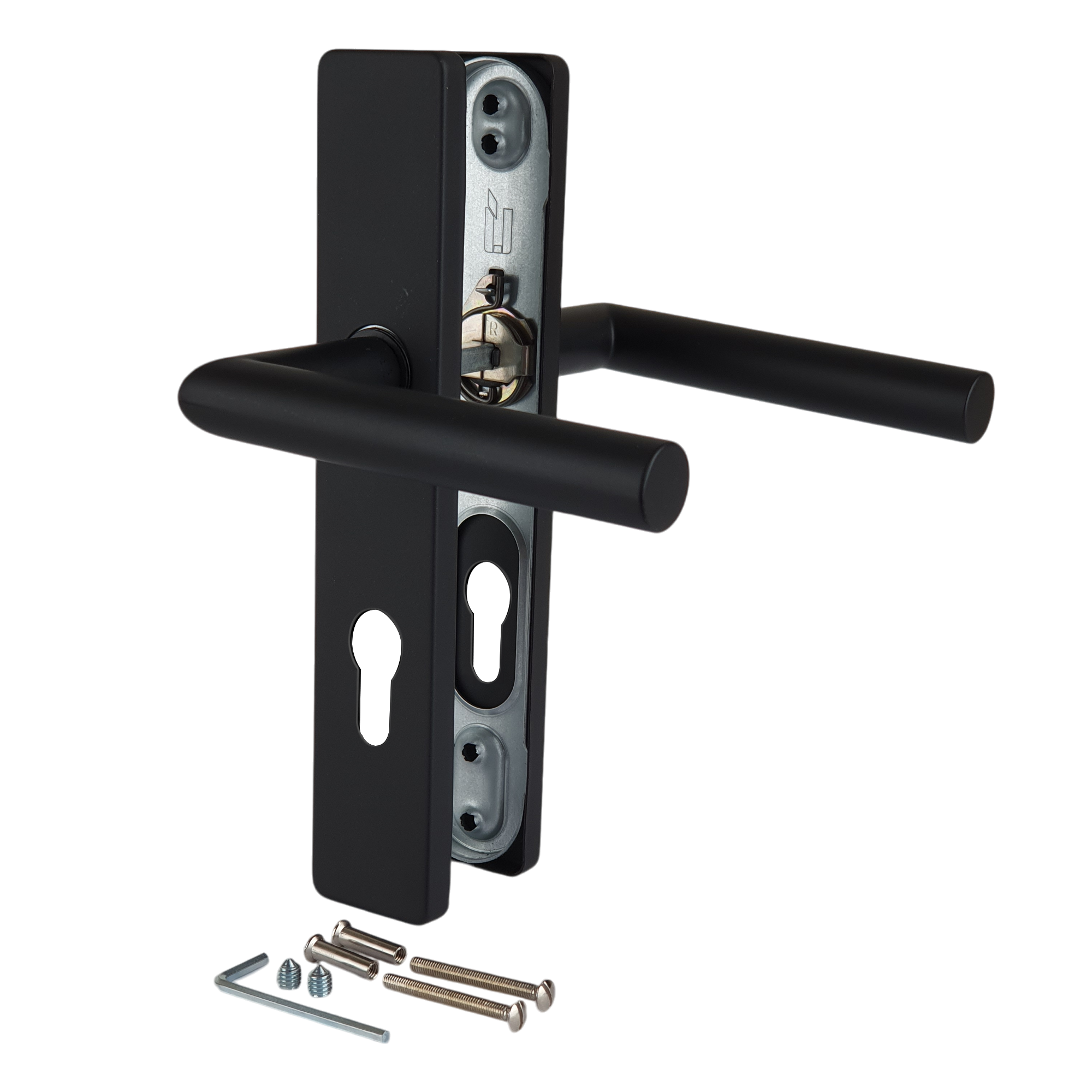 Poignée de porte noire mat entraxe ajustable Clé en I EDISON DUALFIT x2 - 5