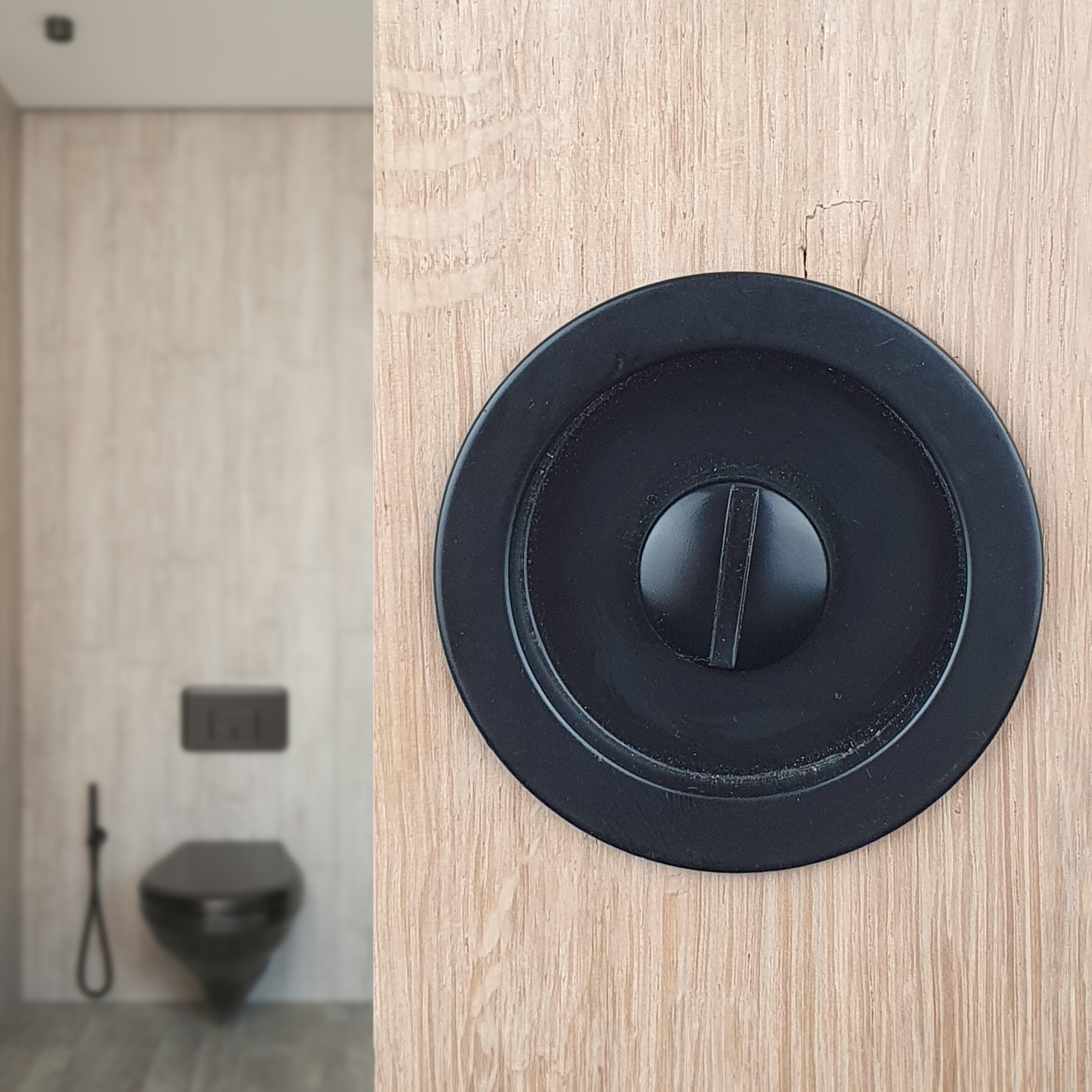 Poignée de porte coulissante ronde noir - ALPERTEC - 3