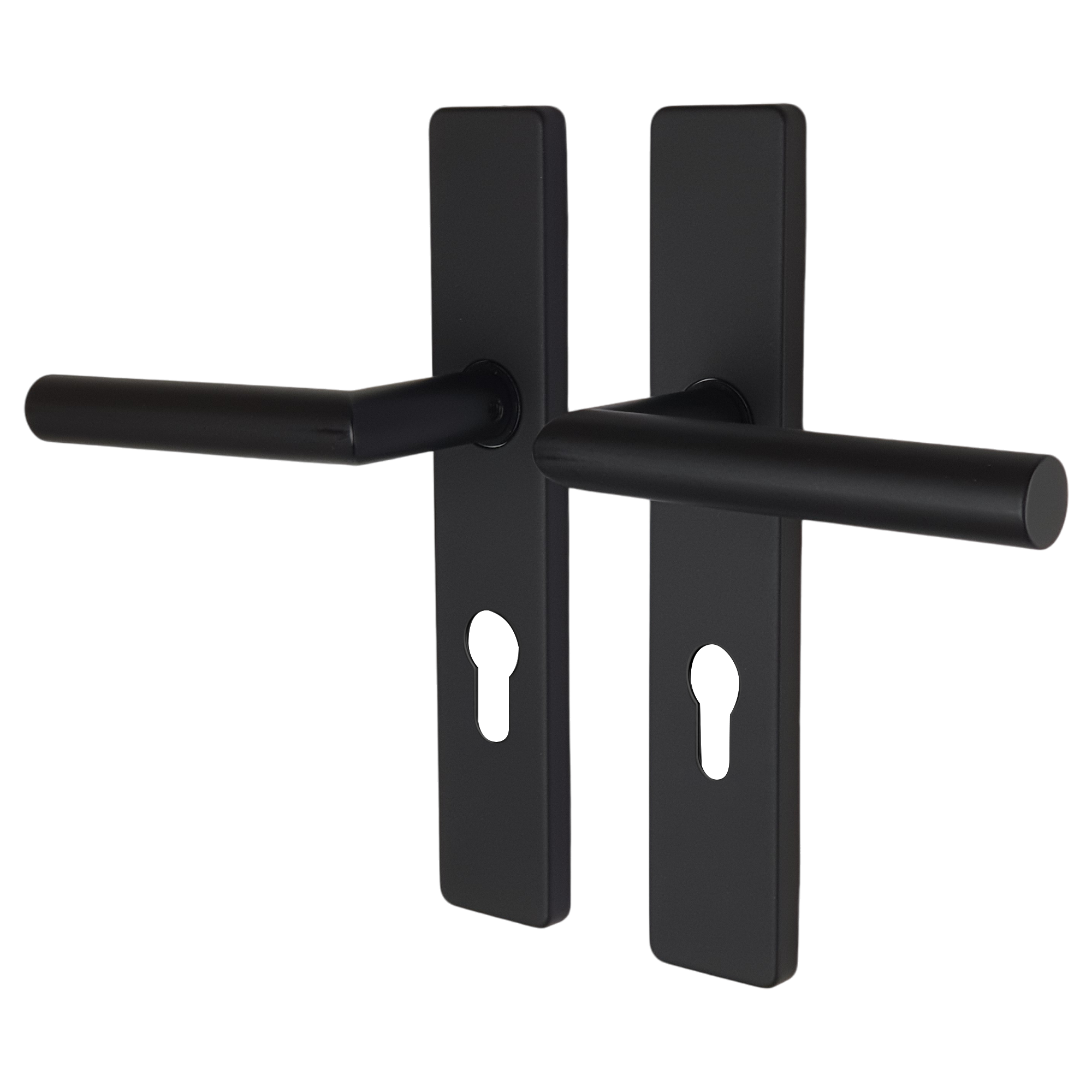 Poignée de porte noire mat entraxe ajustable Clé en I EDISON DUALFIT x2 - 4