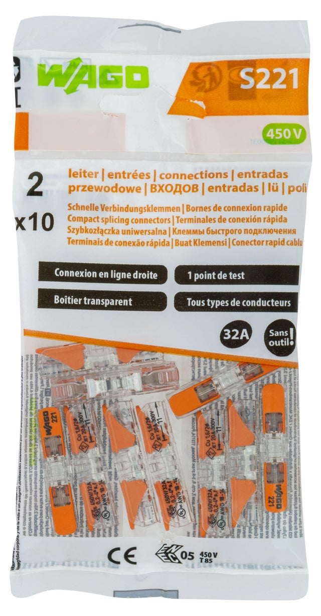 Borne de connexion S221 INLINE lot de 10  - WAGO