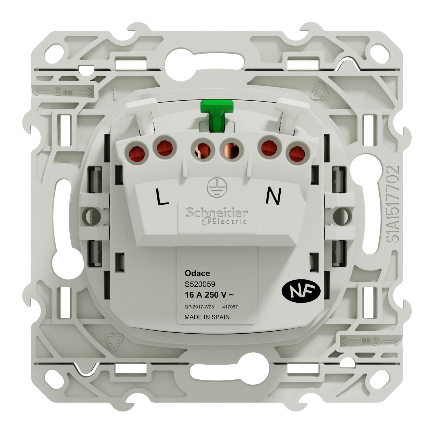 Prise de courant 2P+T encastrable ODACE  - SCHNEIDER ELECTRIC - 2