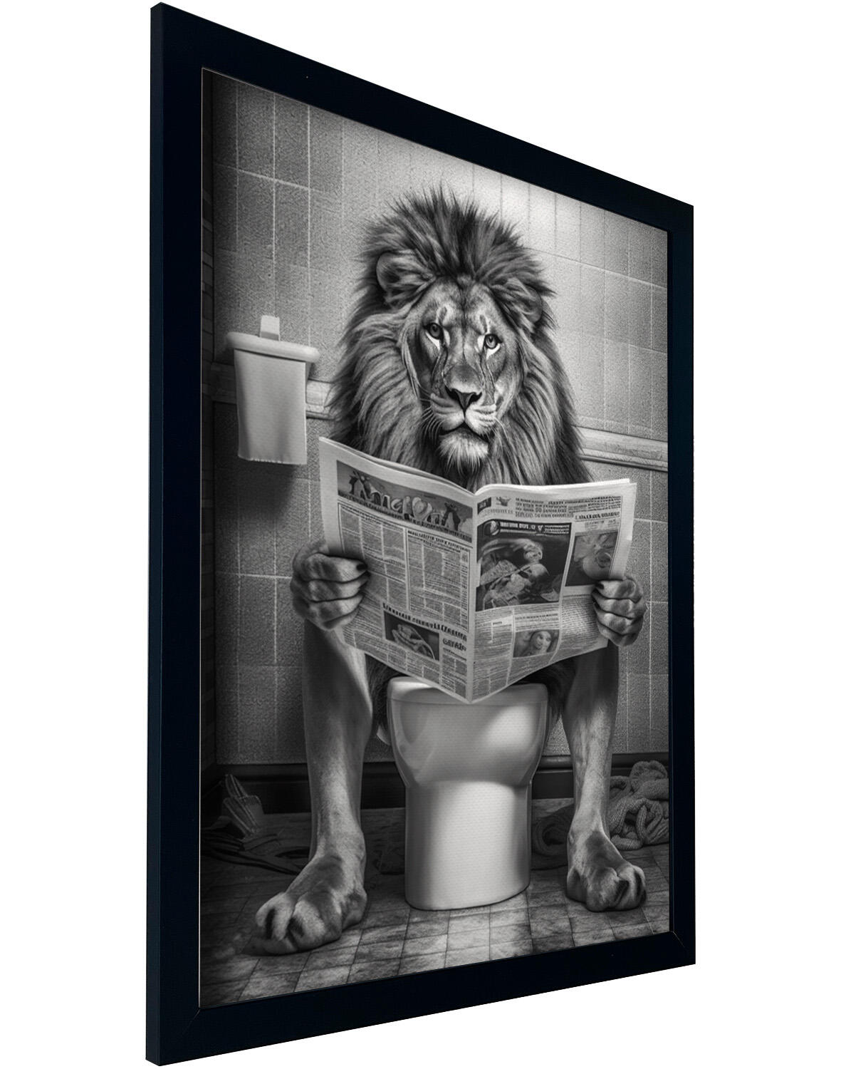 Stampa incorniciata Cornice con stampa Leone Bath nero 33 x 43 cm - 5