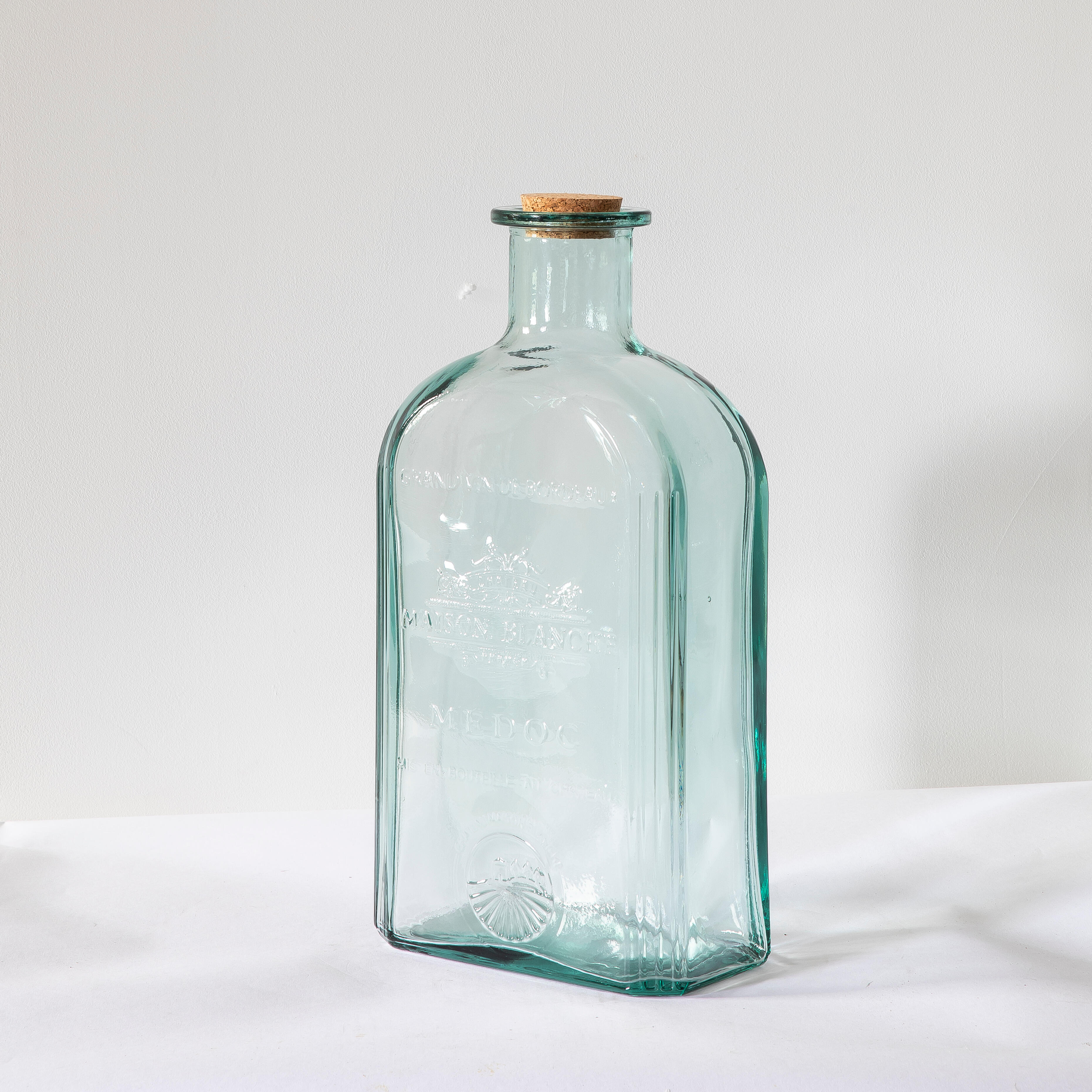 Vase bouteille Medoc, blanc l.20 x H.39 cm - 4