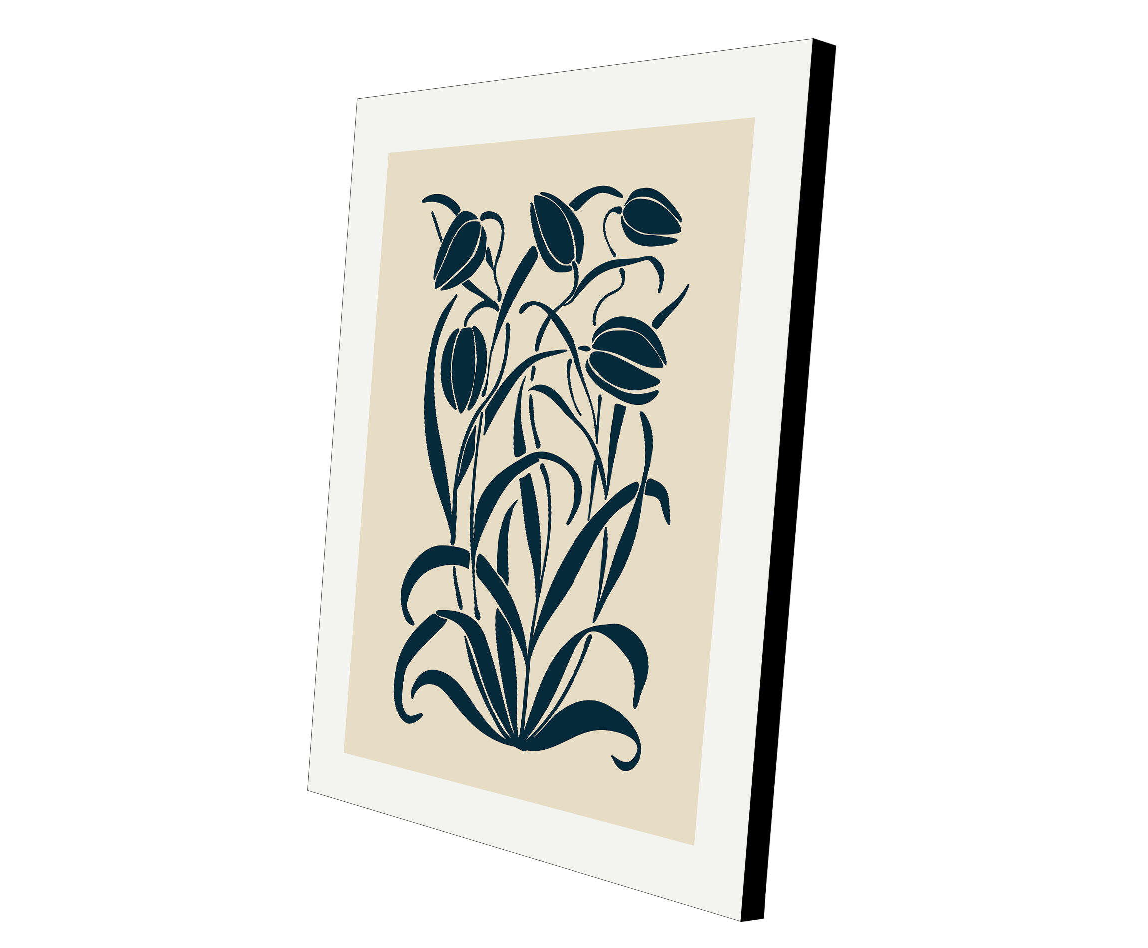 Pintura impresa sin marco Botánico rectangular de 50 x 70 cm. MDF Botánico Floral Retro pasteles cálidos - 5
