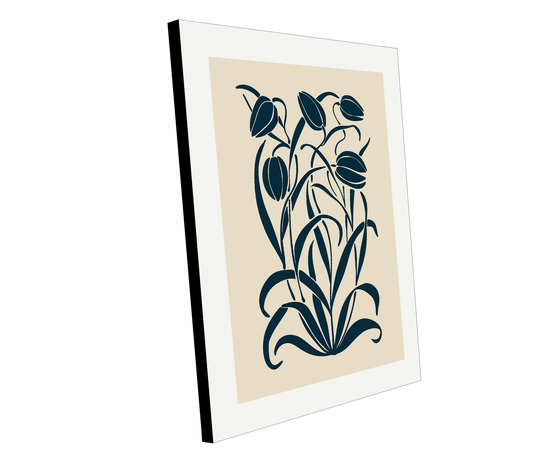 Pintura impresa sin marco Botánico rectangular de 50 x 70 cm. MDF Botánico Floral Retro pasteles cálidos - 4
