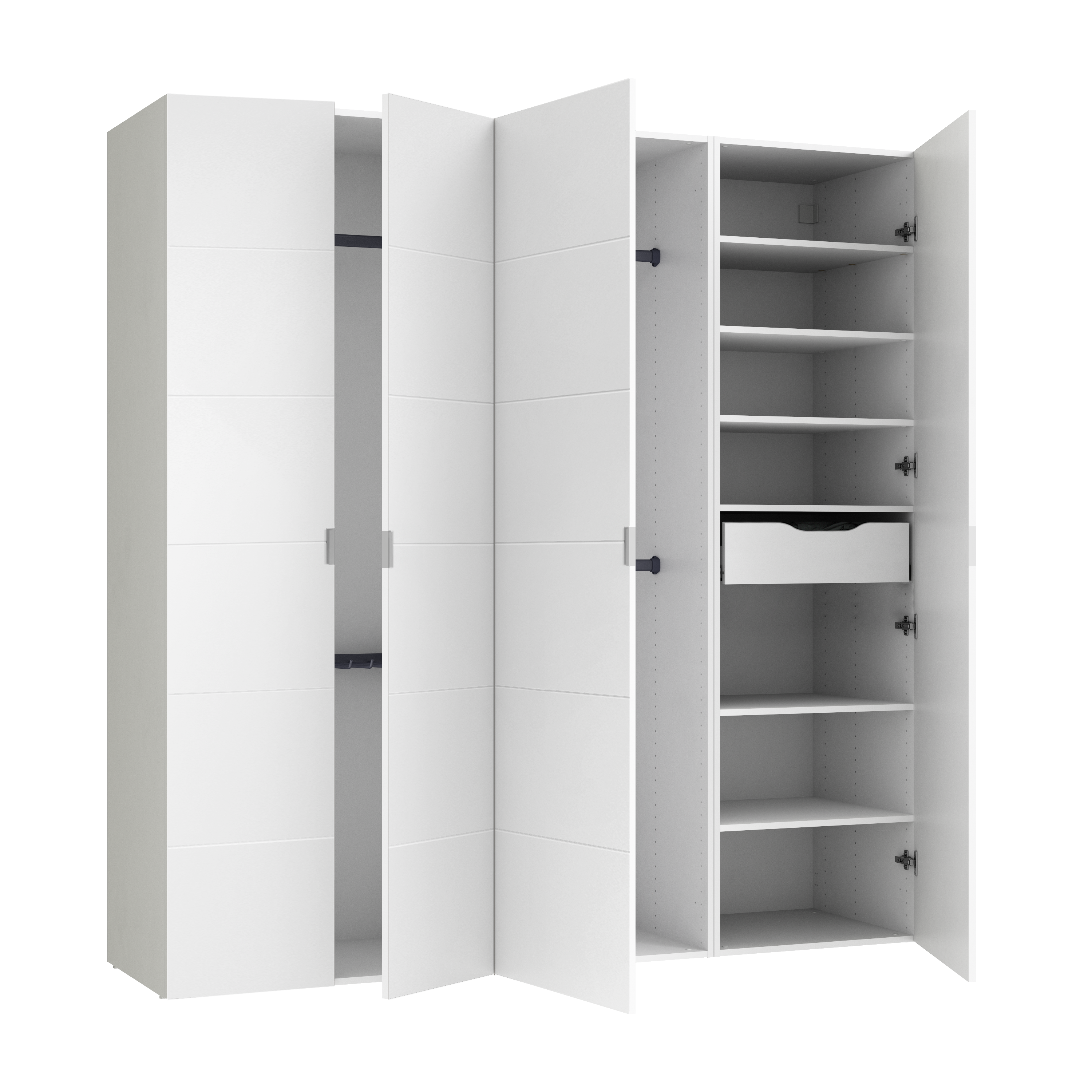 Armario spaceo home 4 puertas abatibles lucerna blanco 200x240x60 comp 6