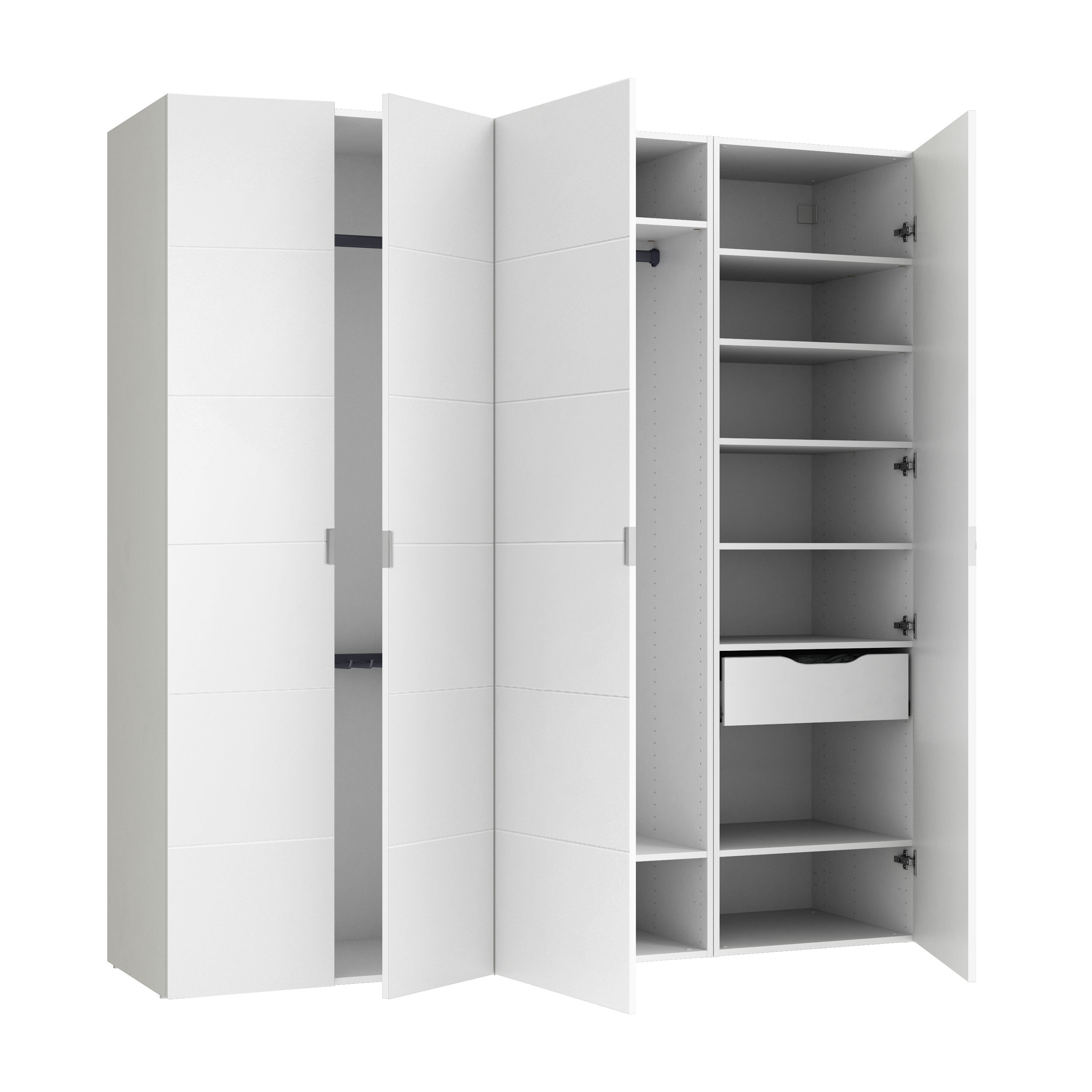 Armario spaceo home 4 puertas abatibles lucerna blanco 200x240x60 comp 7