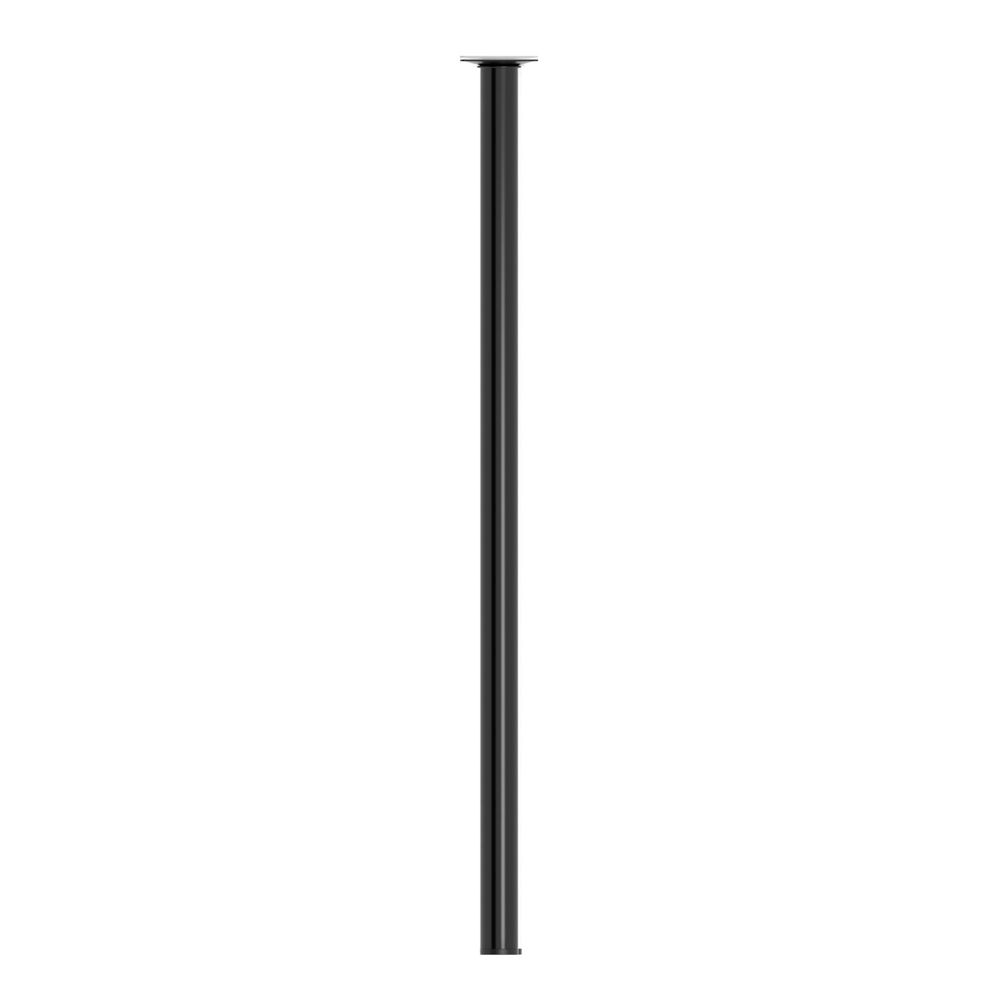 Pata fija de acero para mesas y encimeras 80 cm color negro