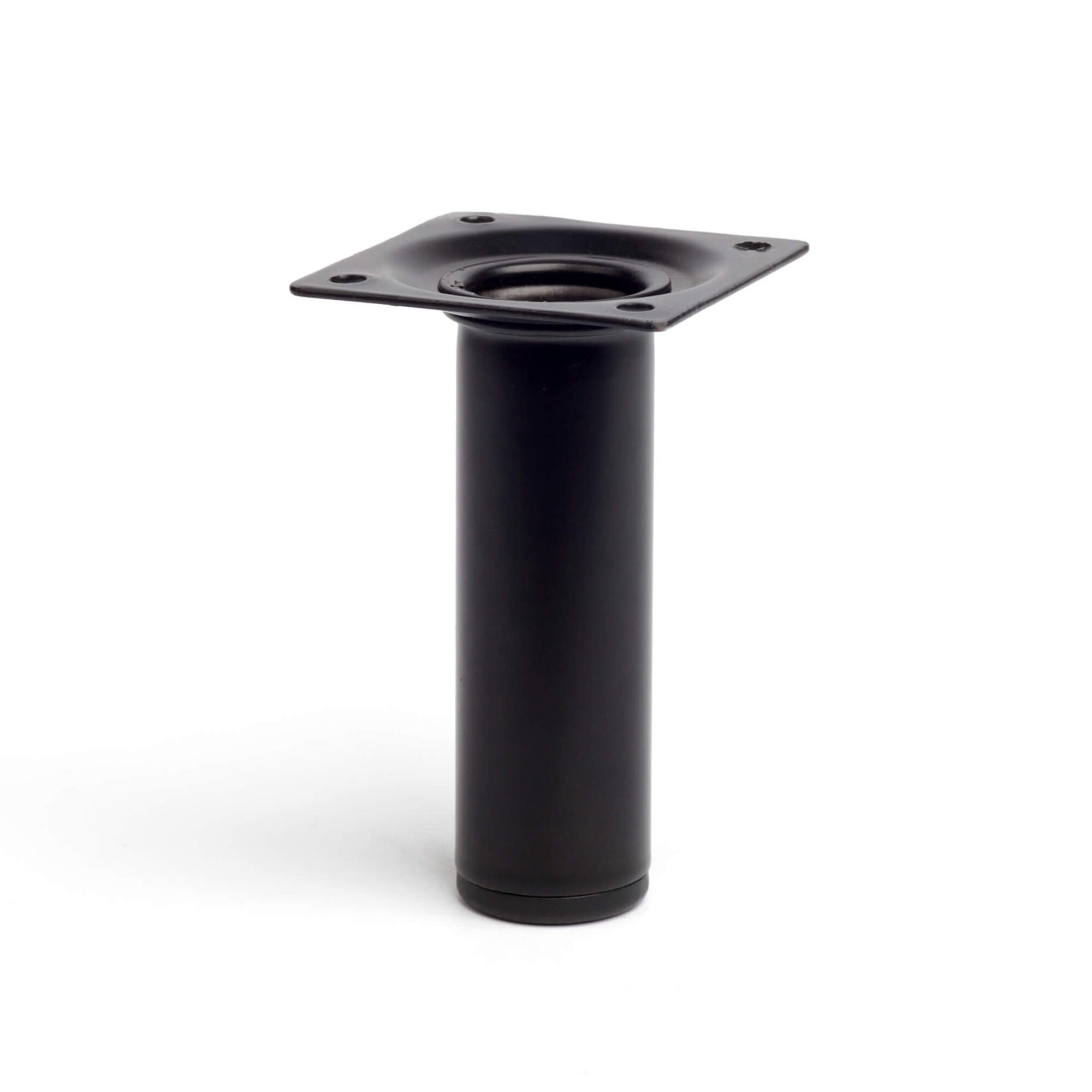 Pé Redondo Aço Altura 100mm Diâmetro 30mm Preto - 3