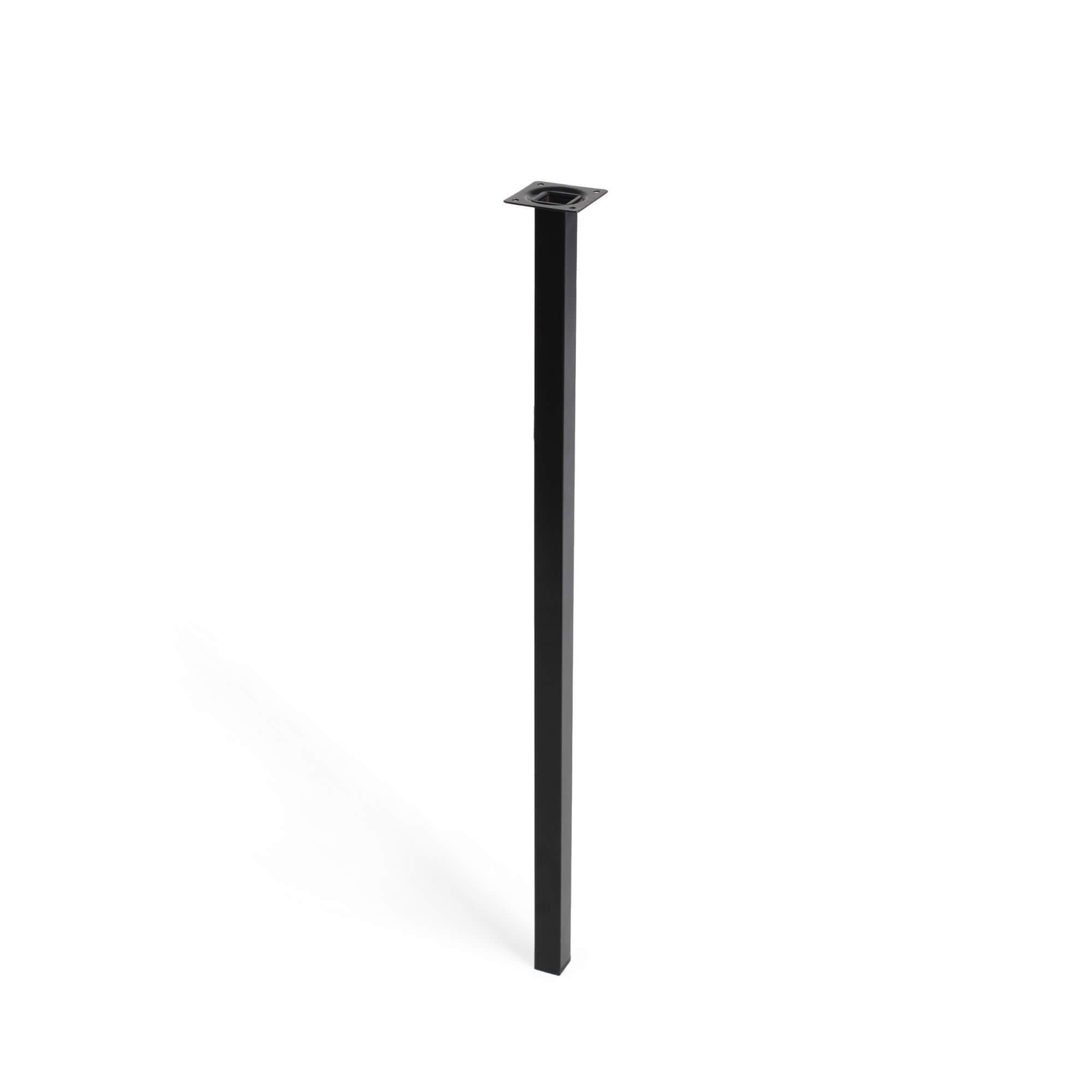 Pata fija de acero para mesas y encimeras 70 cm color negro