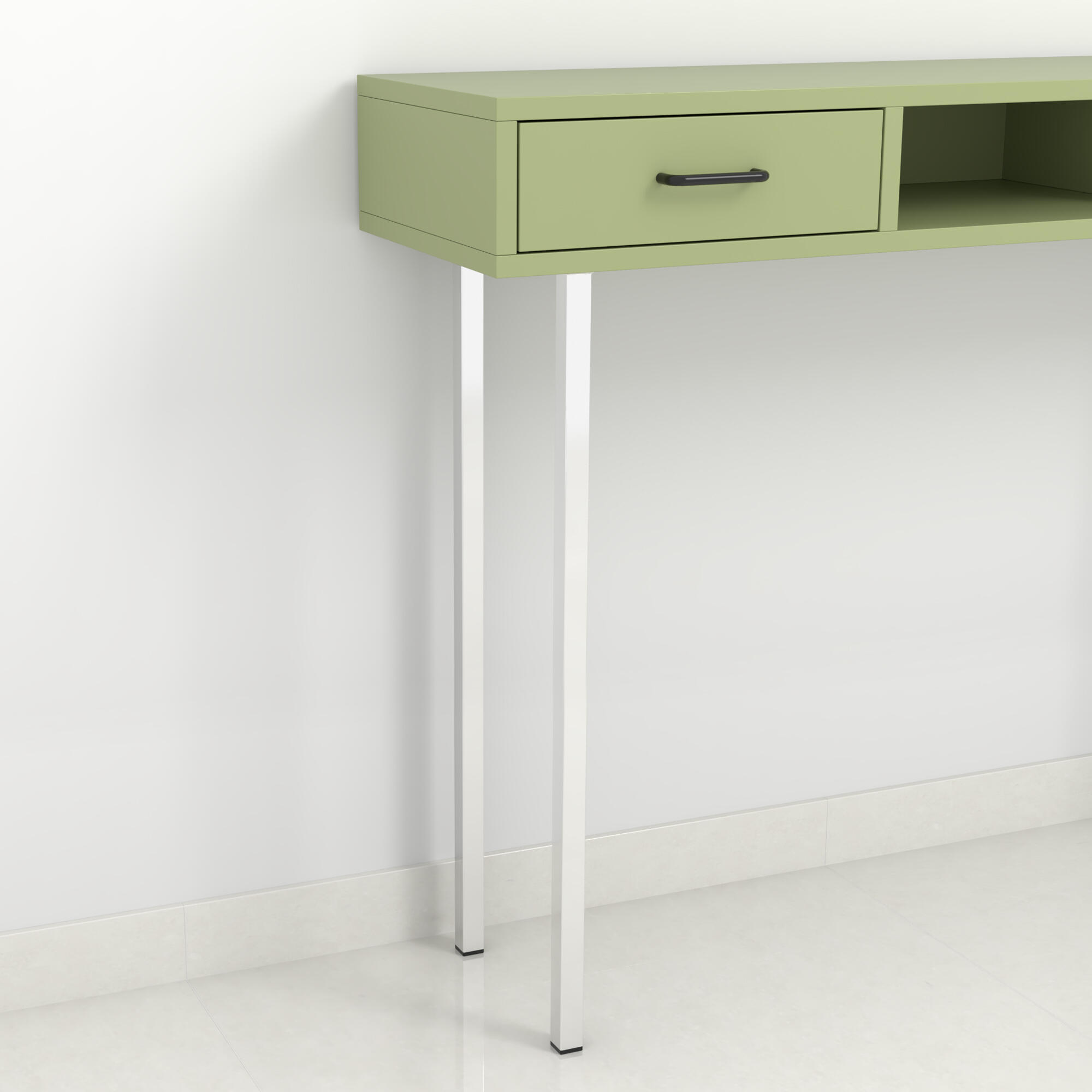 Pata para mueble o encimera de acero color cromo altura 80 cm - 2