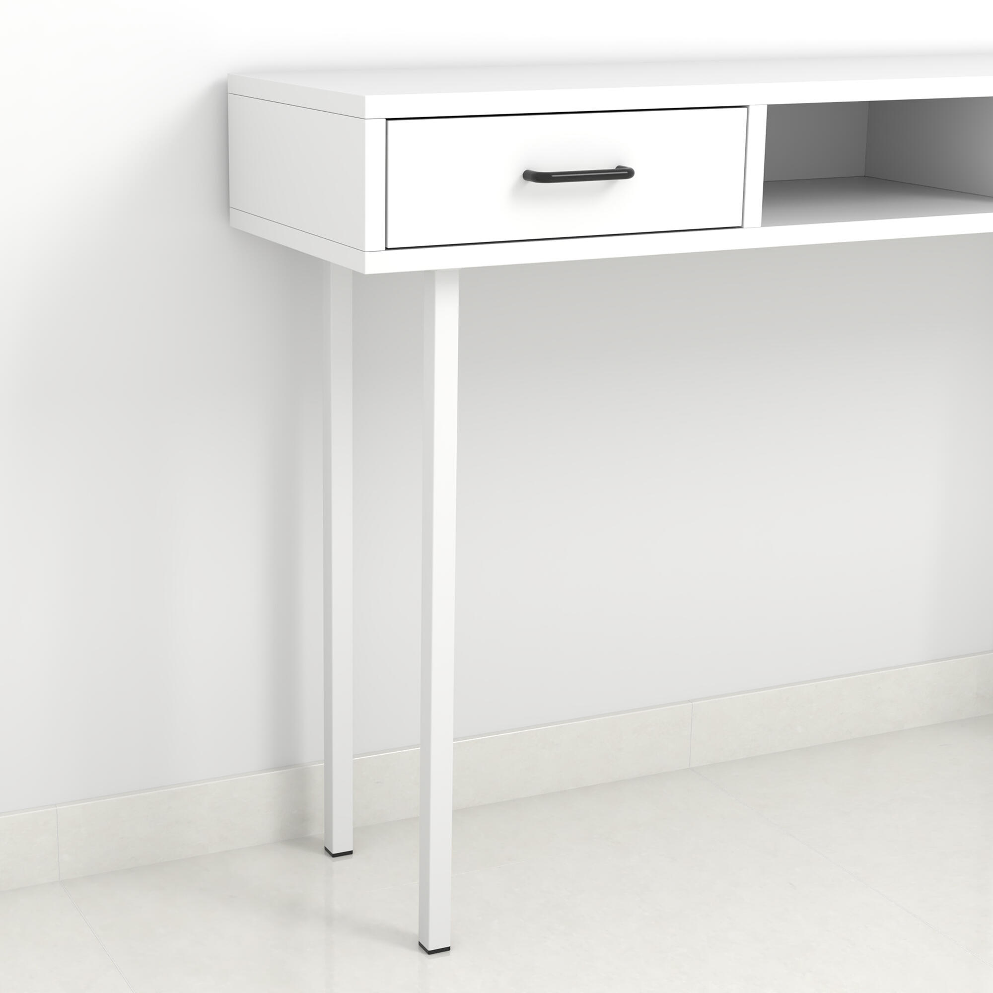 Pata para mesa o encimera de acero color blanco altura 80 cm - 3