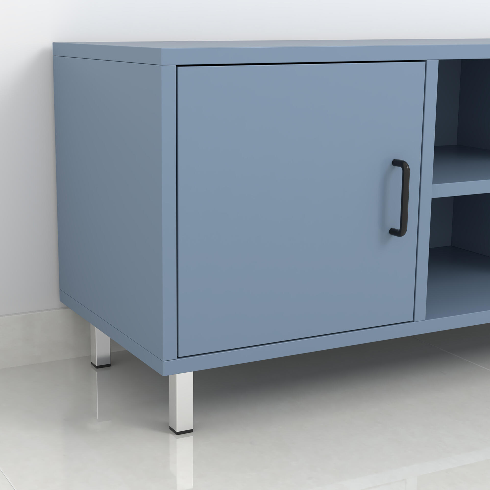 Pata para mueble de acero color cromo altura 10 cm - 3