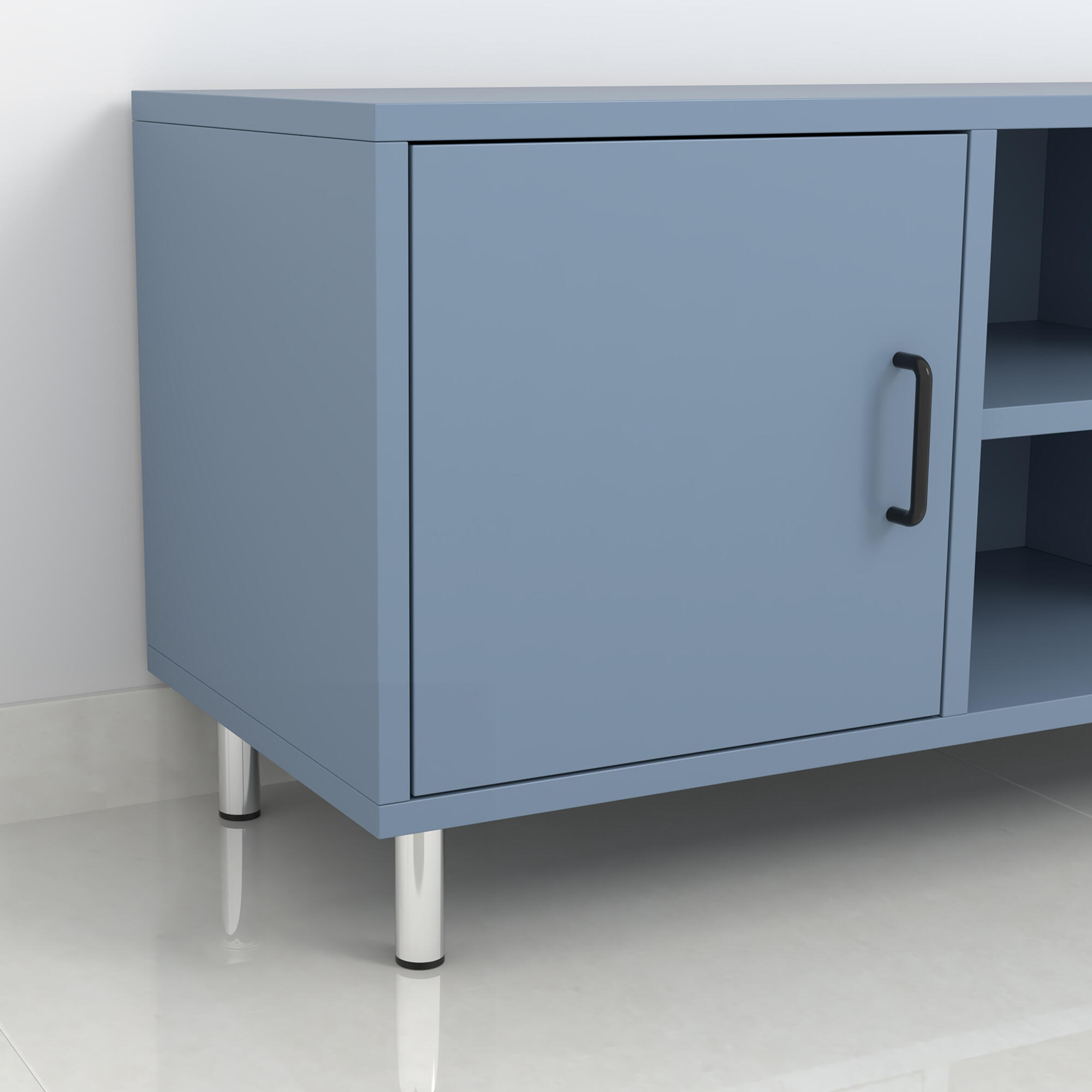 Pata para mueble de acero color gris altura 10 cm - 4