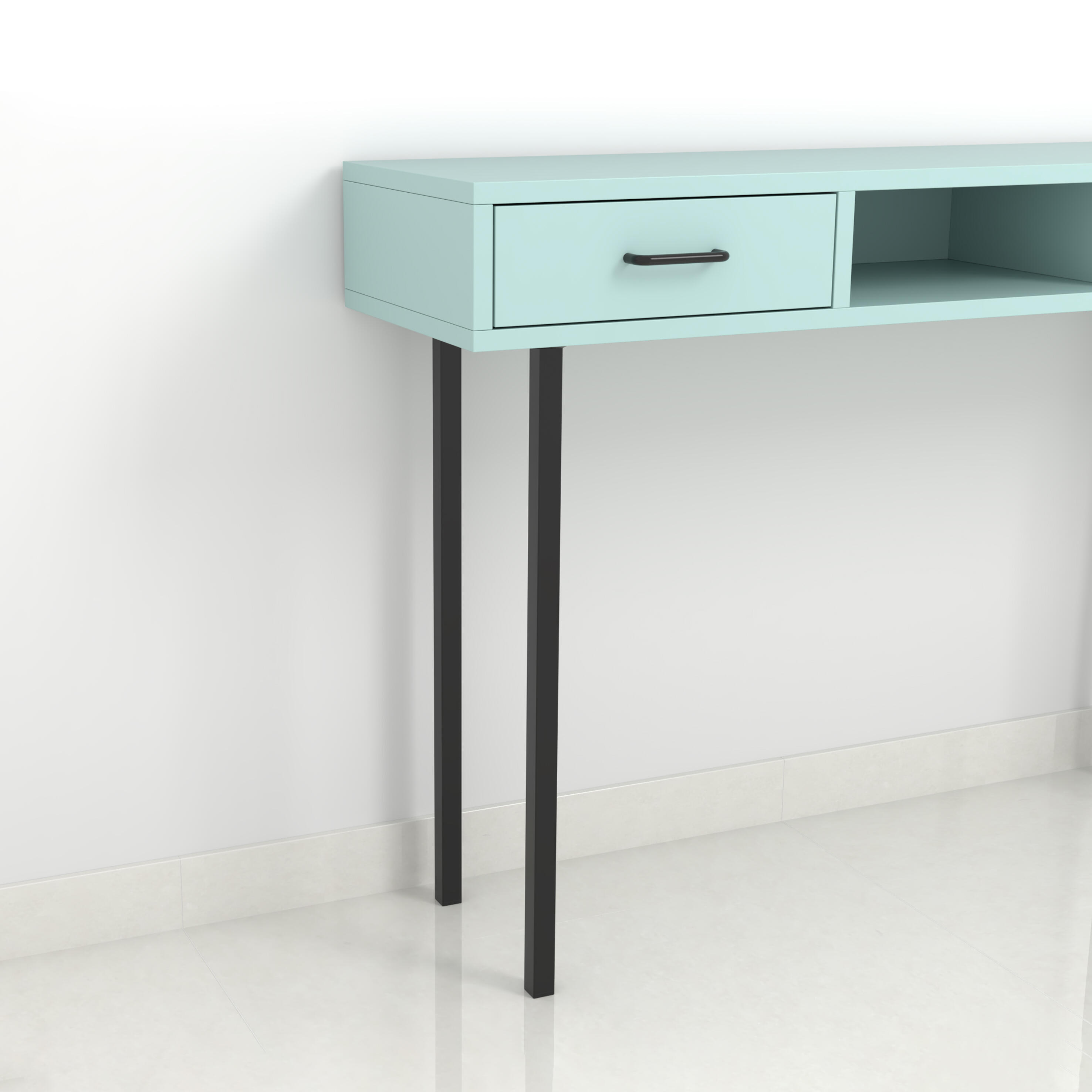 Pata para mesa o encimera de acero color negro altura 70 cm - 2