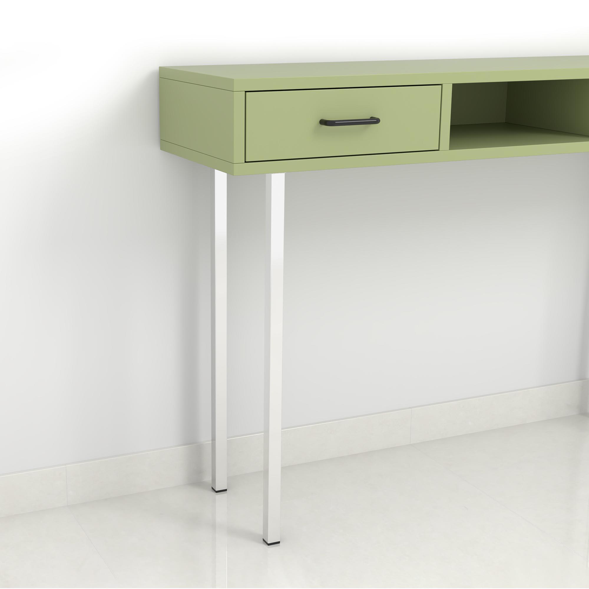Pata para mesa o escritorio de acero color blanco altura 70 cm - 3