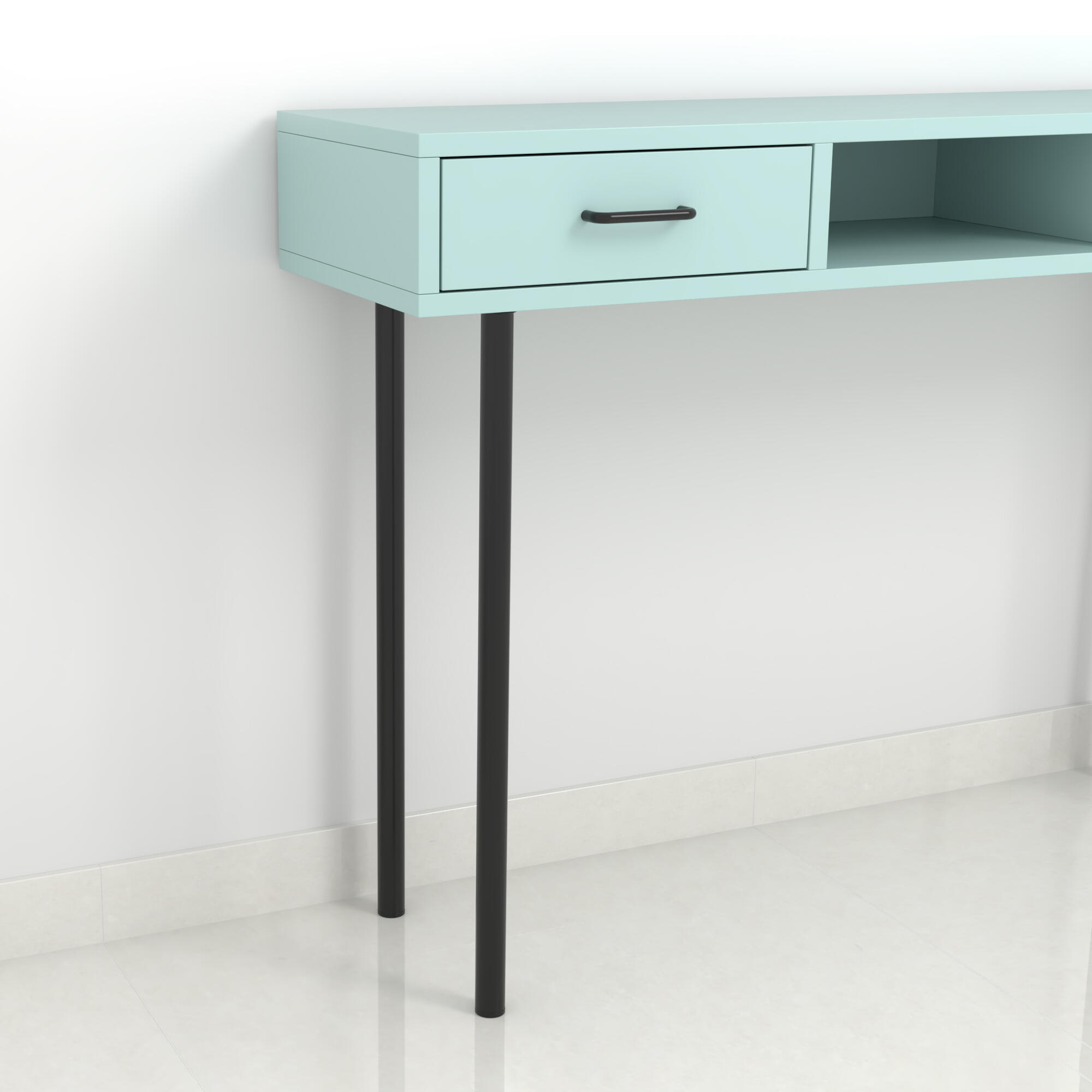 Gamba per mobili REI 2-401G.800.03 in acciaio nero lucido ø 3 x H 80 cm - 4