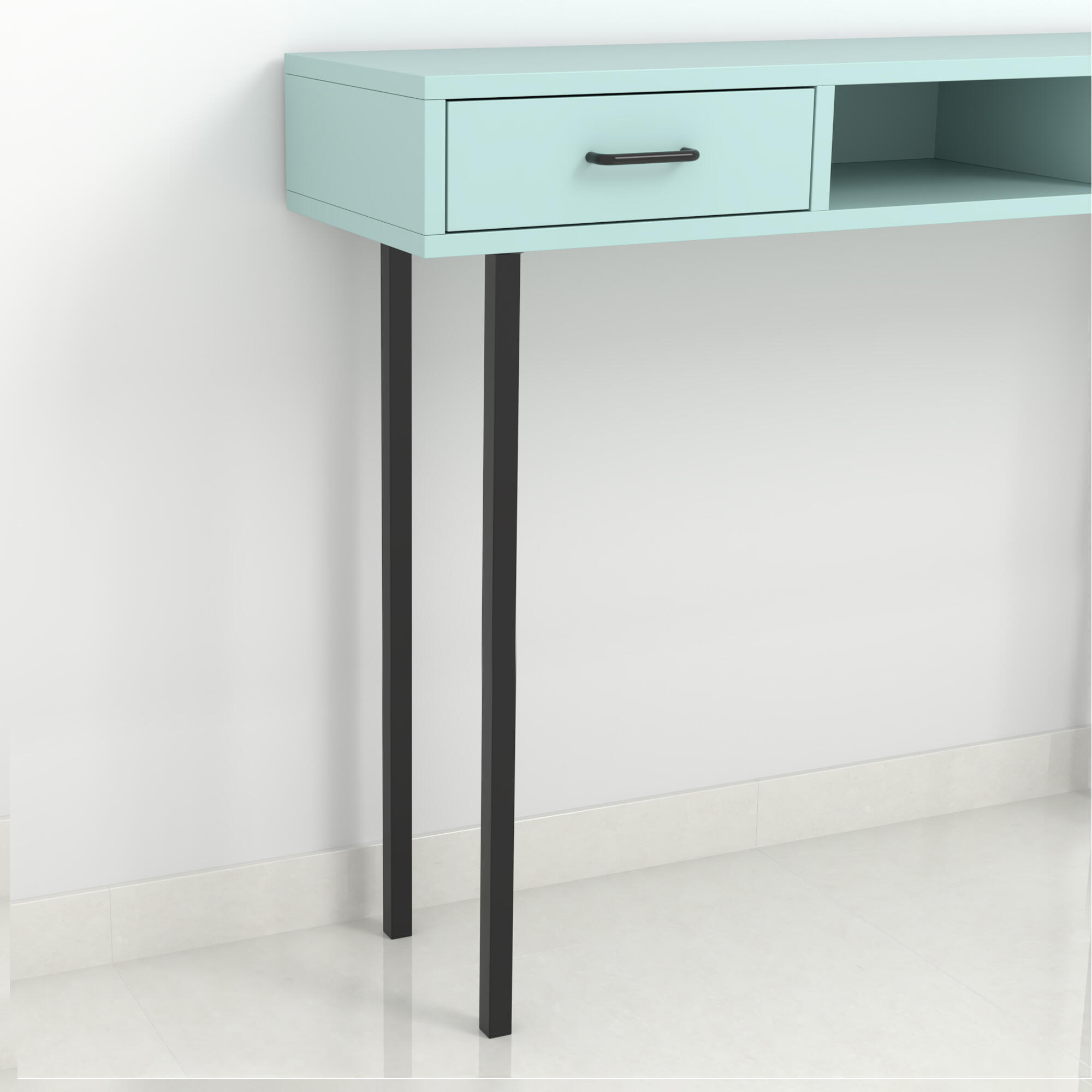 Gamba per mobili REI 2-400G.800.03 in acciaio nero lucido  L 2.5 x P 2.5 x H 80 cm - 3