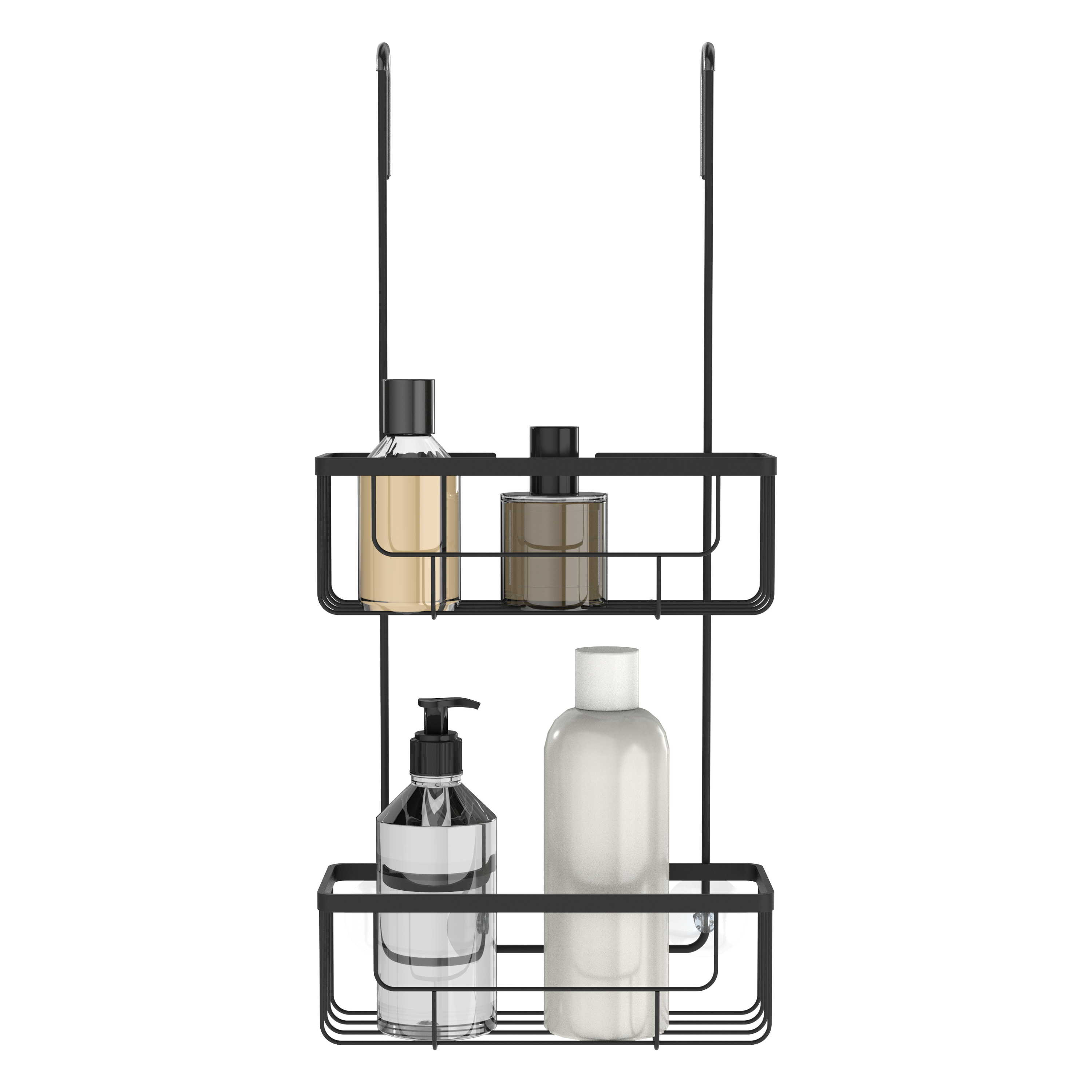 Pólka łazienkowa na kabinę 2 poziomy Essential czarna Sensea - 5