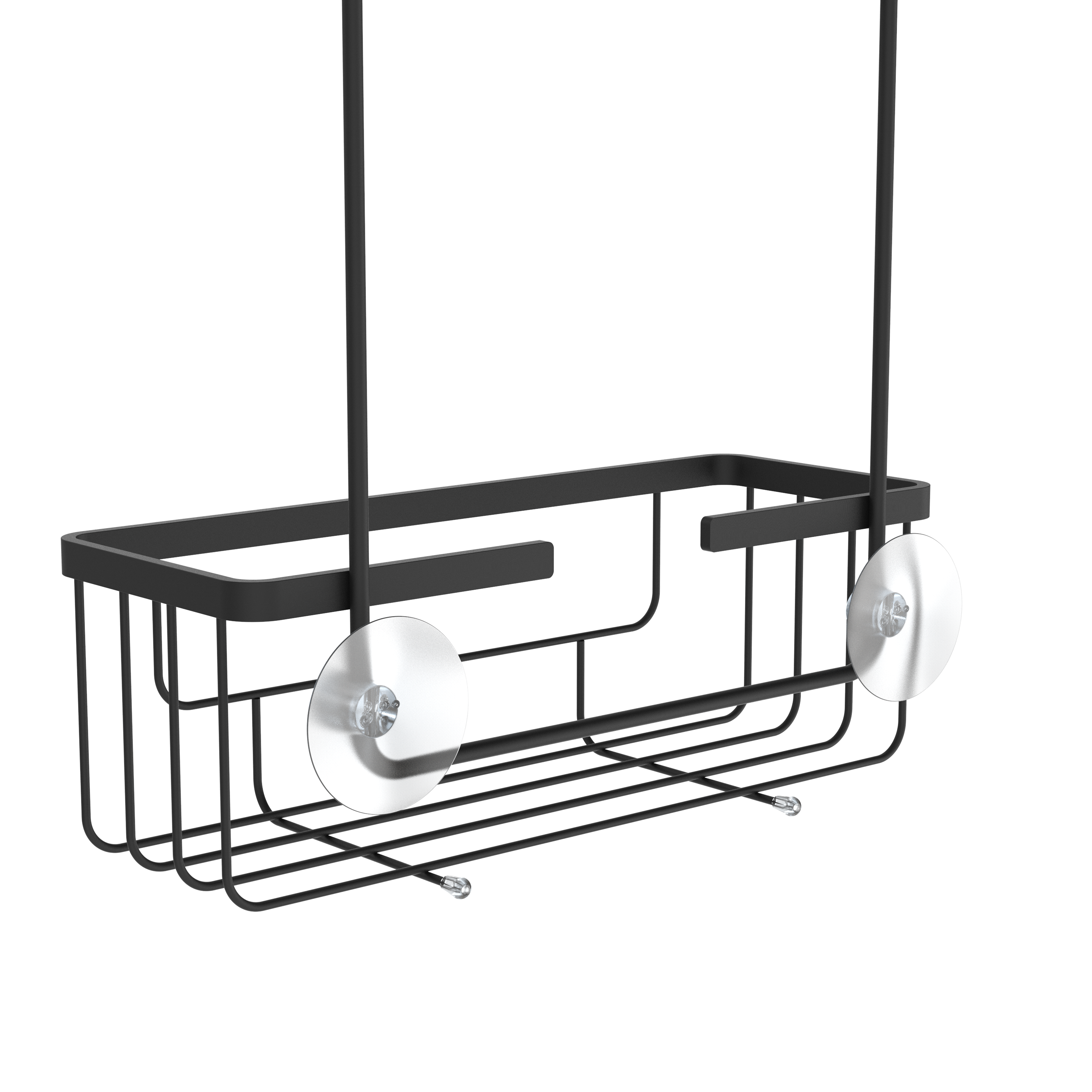 Pólka łazienkowa na kabinę 2 poziomy Essential czarna Sensea - 7