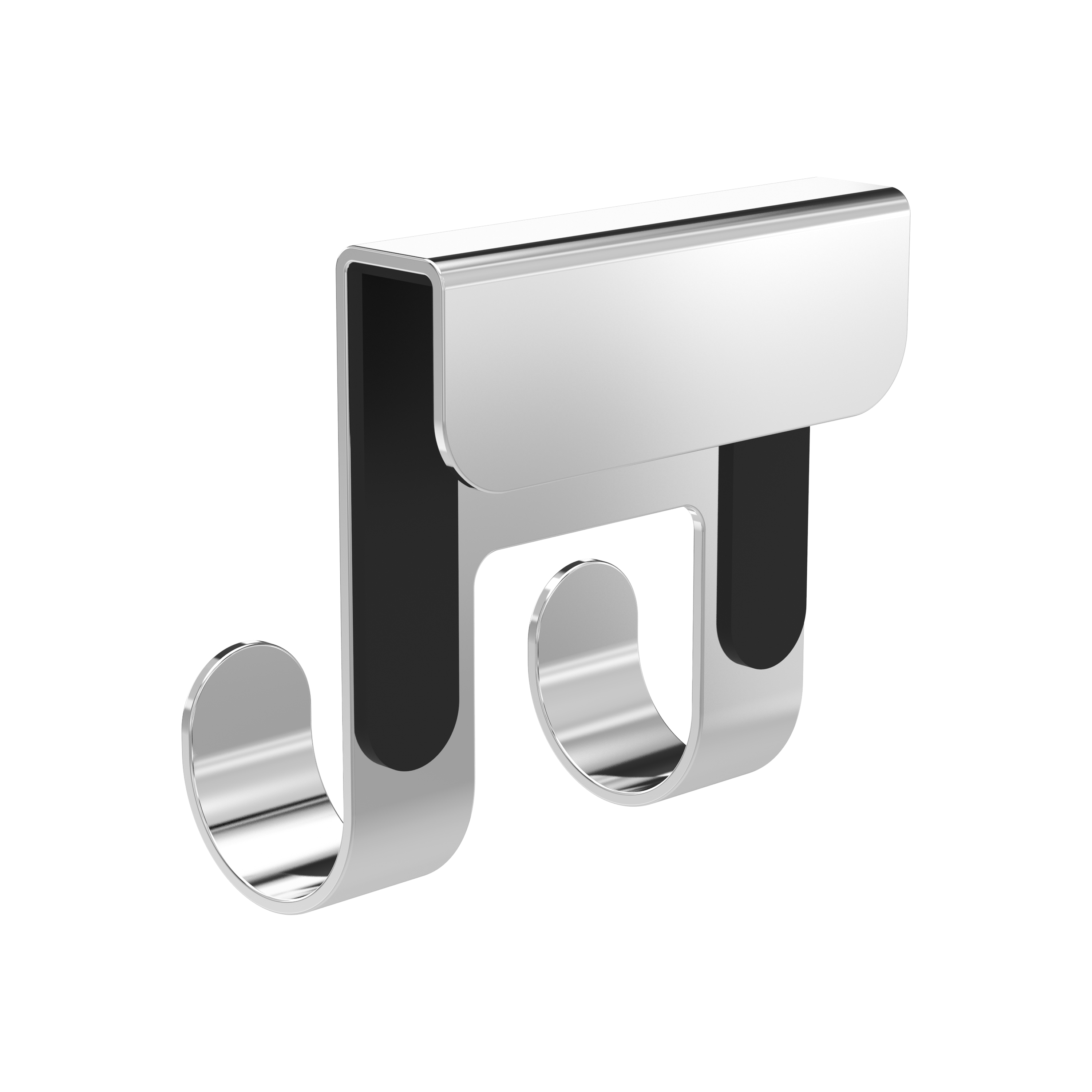 Percha doble remix de acero inoxidable gris/plata 60x64 mm