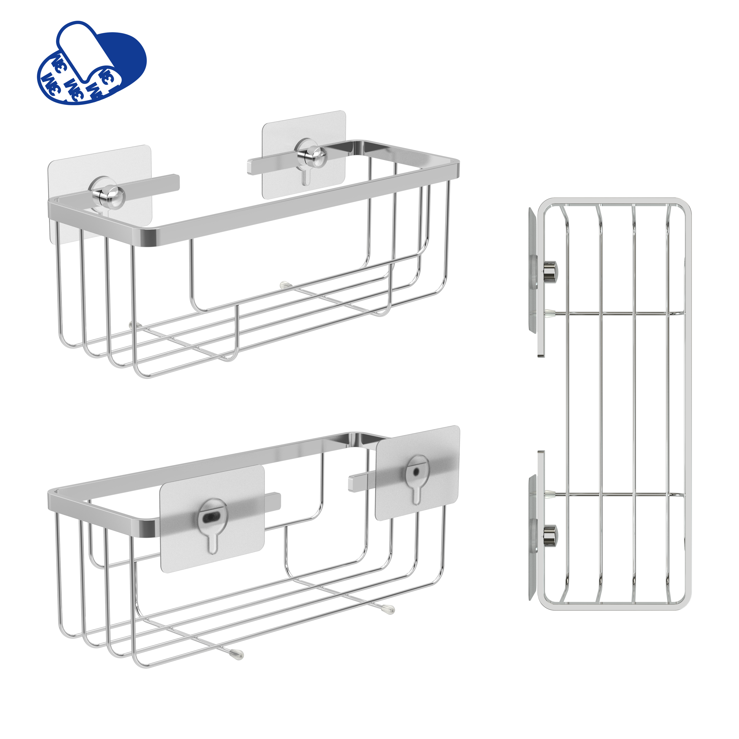 Organizador de ducha essential gris / plata 25.7x9.1x10 cm