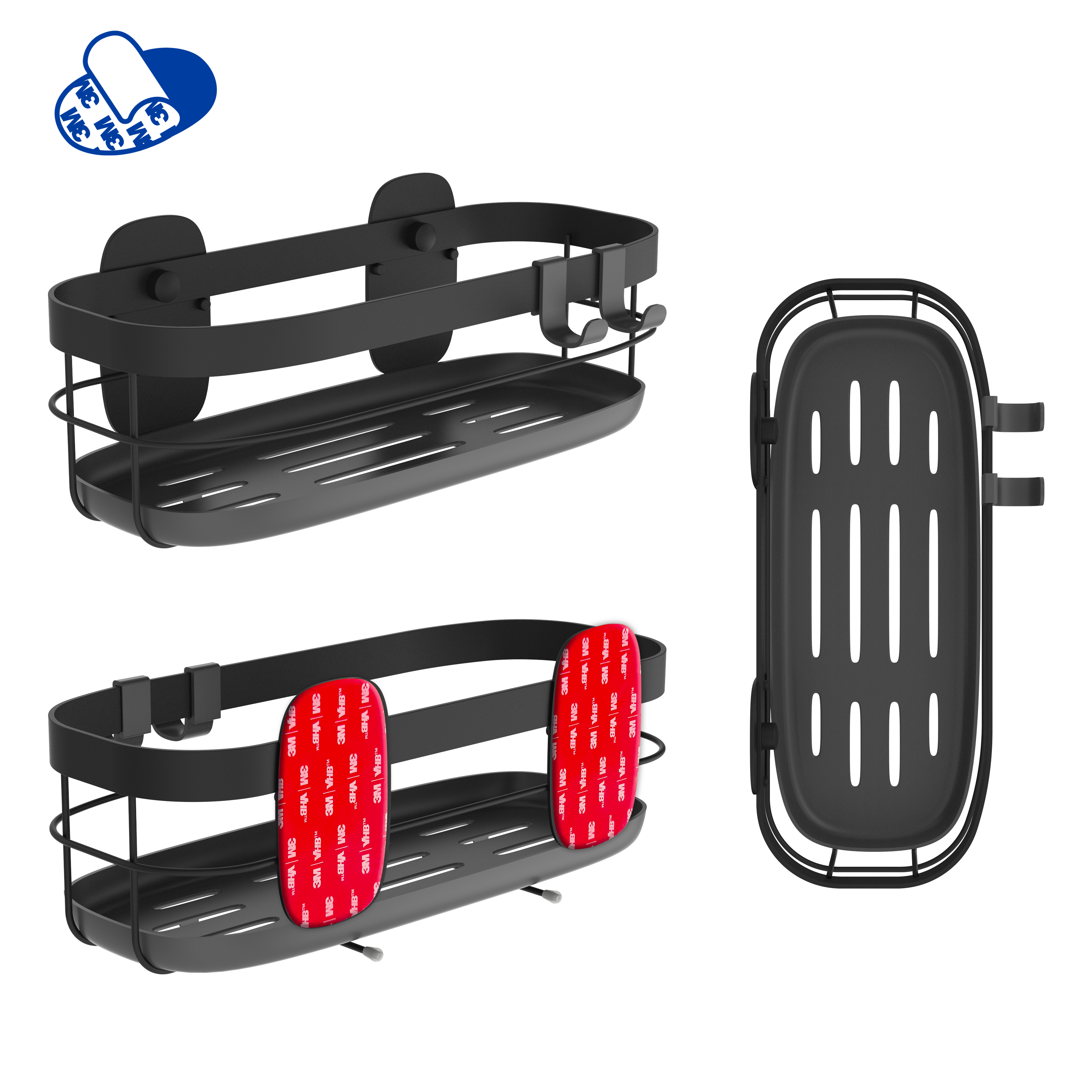 Cesto de duche preto Remix Sensea - 3