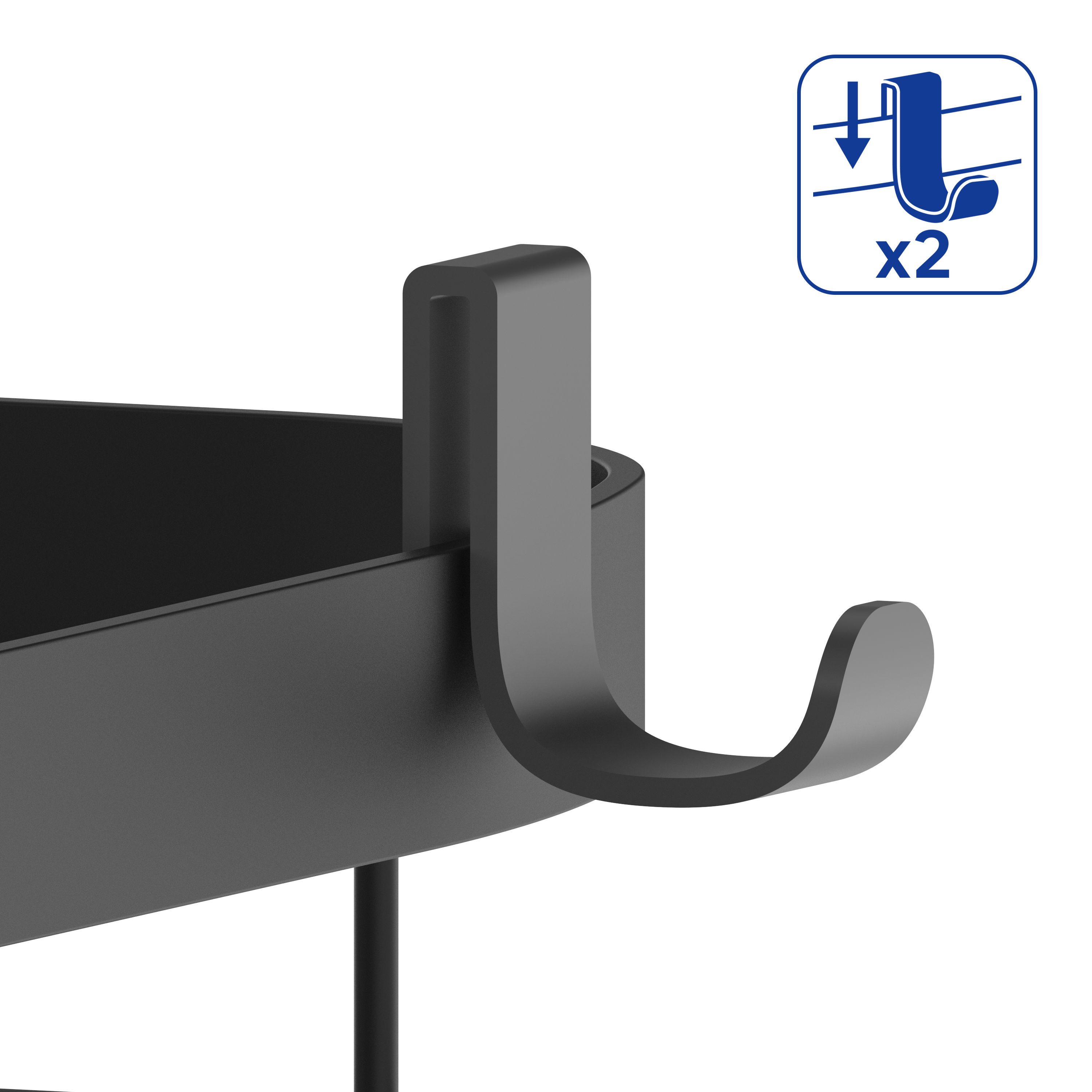 Organizador de ducha Remix negro acero mate con 1 altura para atornillar 21.5x10.3x21.5 cm - 9