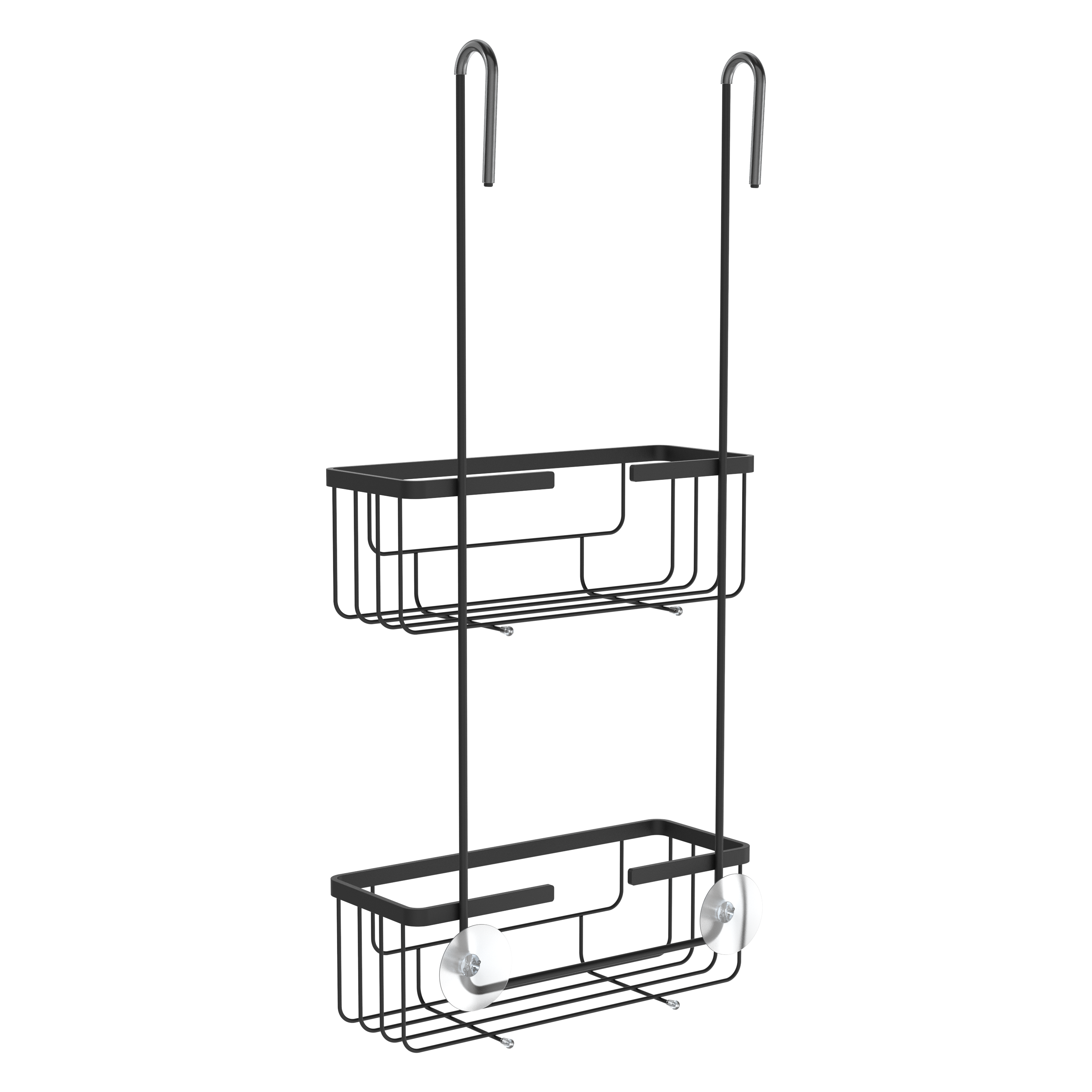 Pólka łazienkowa na kabinę 2 poziomy Essential czarna Sensea - 4