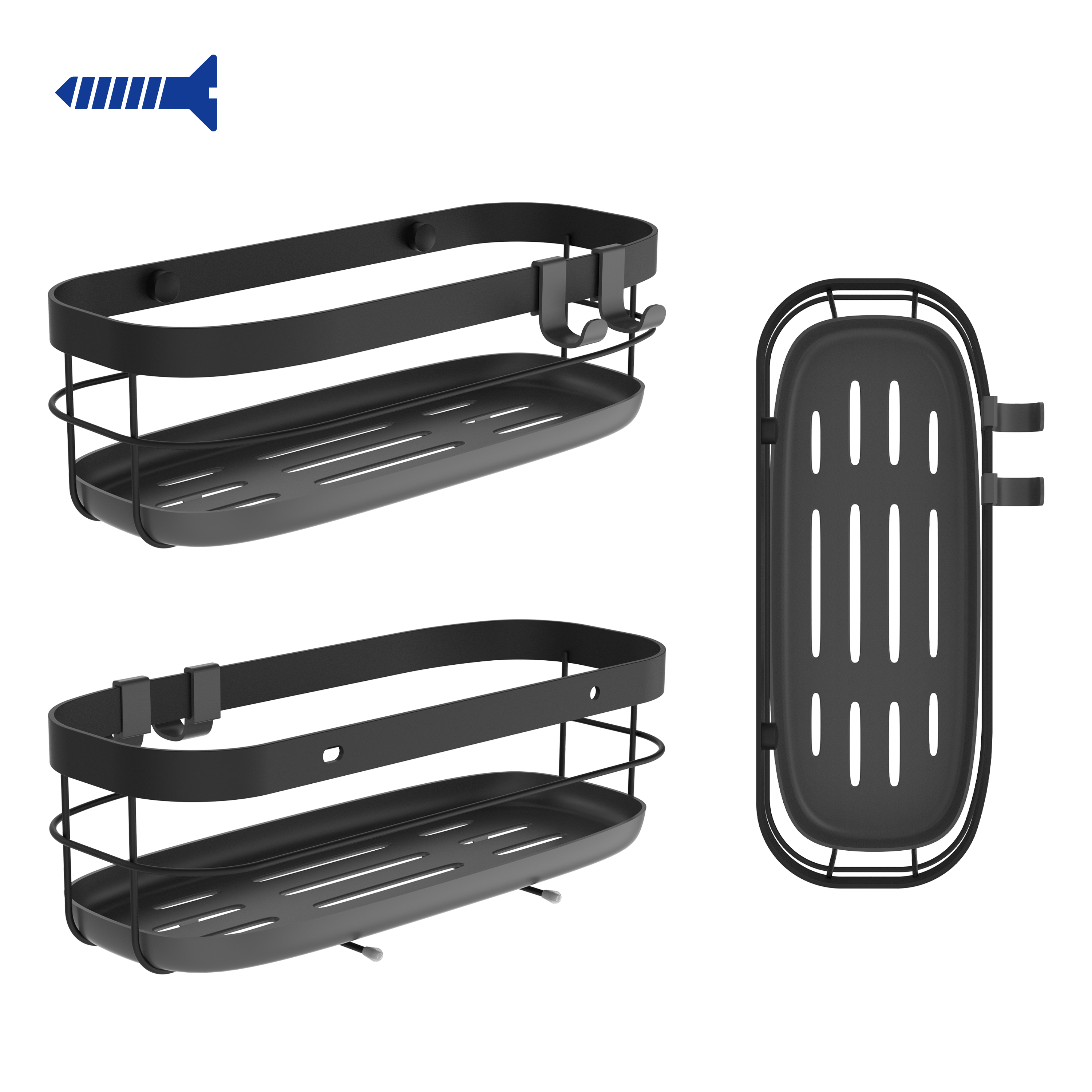 Cesto de duche preto Remix Sensea - 2