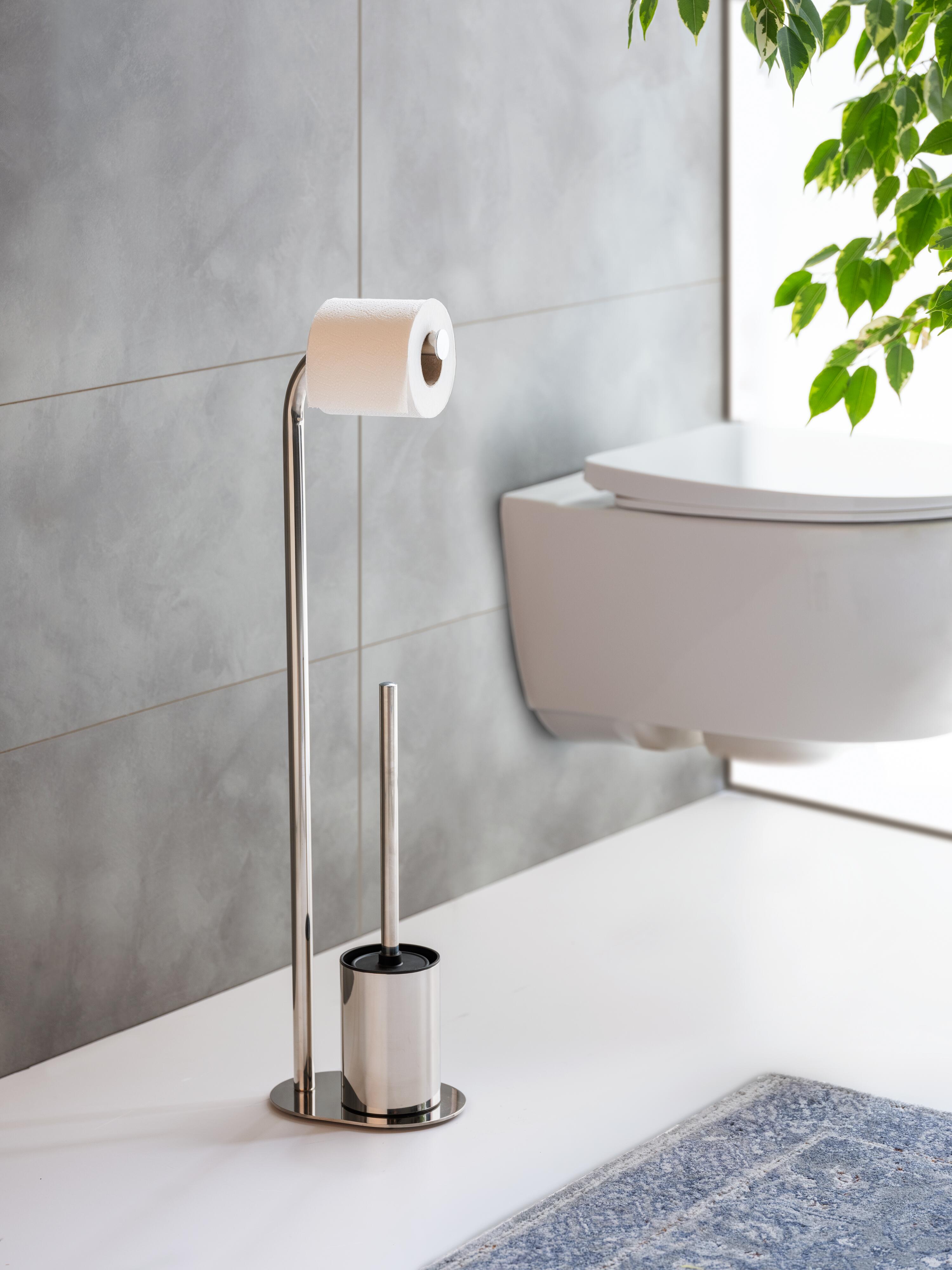 Piantana porta rotolo e porta scopino wc Piantana porta rotolo e porta scopino wc naturale - 4