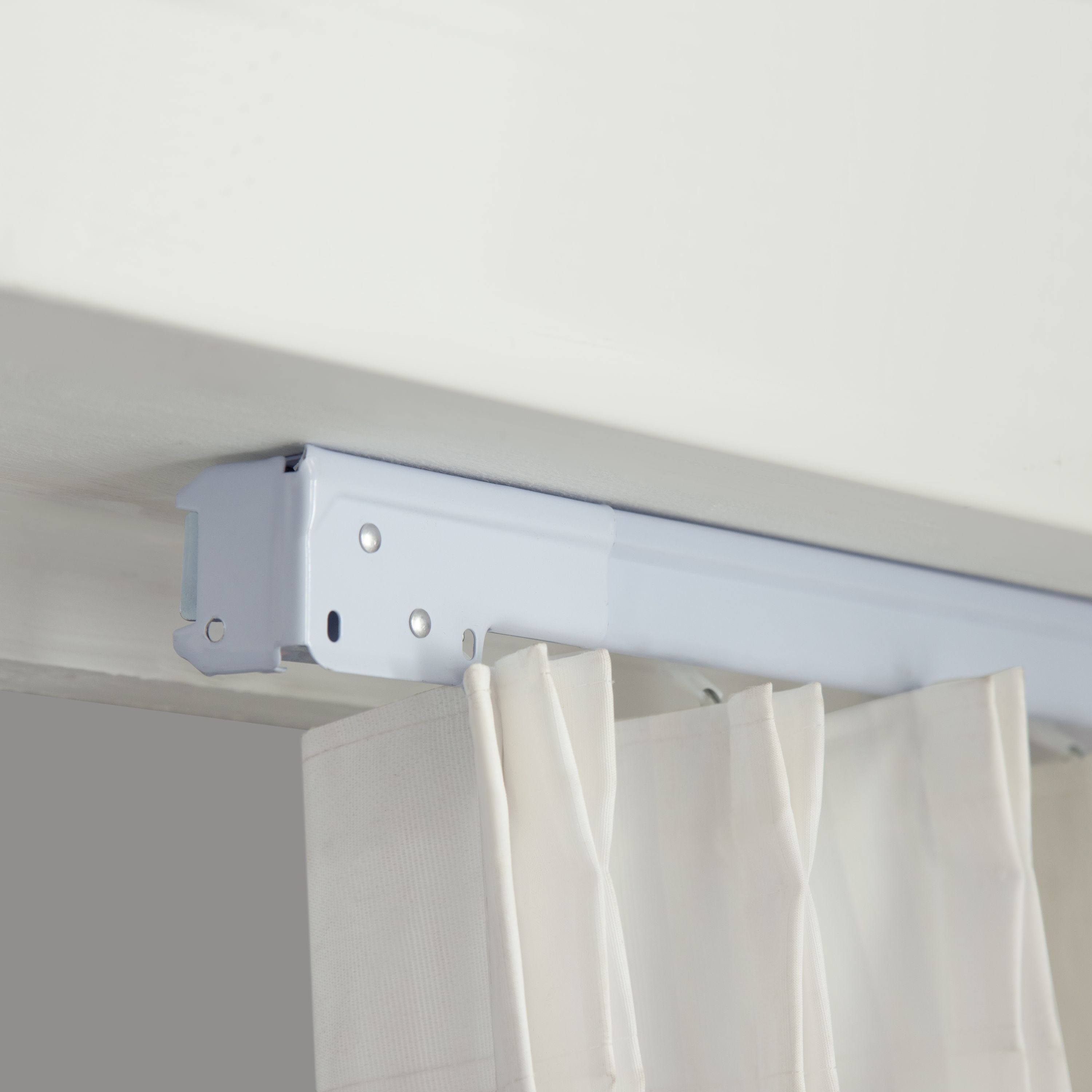 Kit de rail à rideaux Burghas blanc, 120 à 210 cm | Leroy Merlin